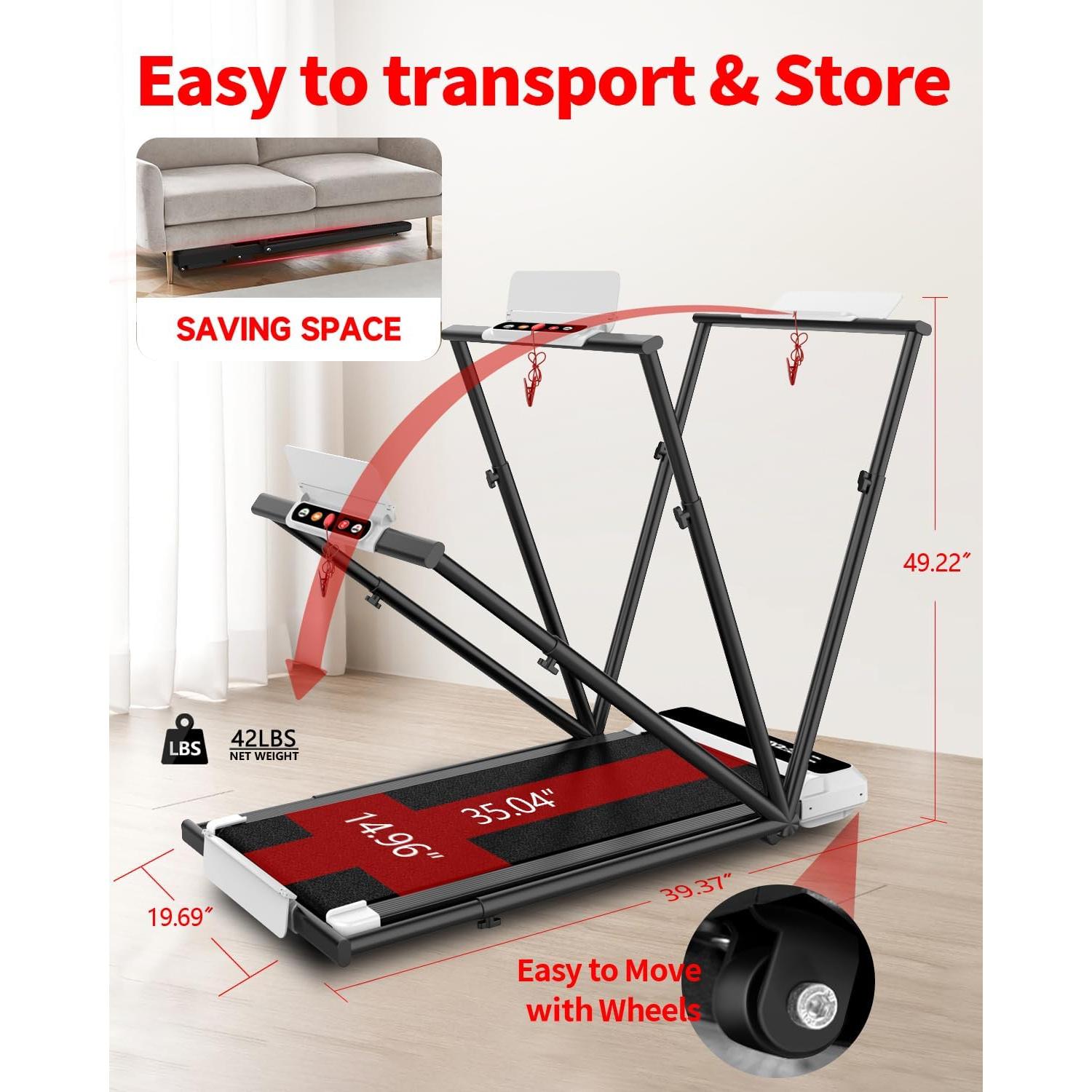 Caminadora Plegable AGTFU EC7 Blanca 2.5HP 5% Inclinación