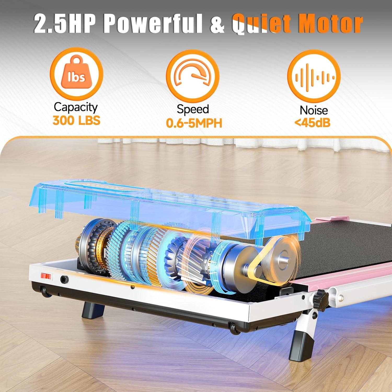 Caminadora Plegable HOMEFITNESSCODE T1FS Rosa Inclinada 5%