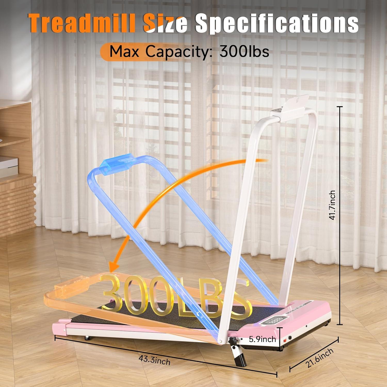 Caminadora Plegable HOMEFITNESSCODE T1FS Rosa Inclinada 5%