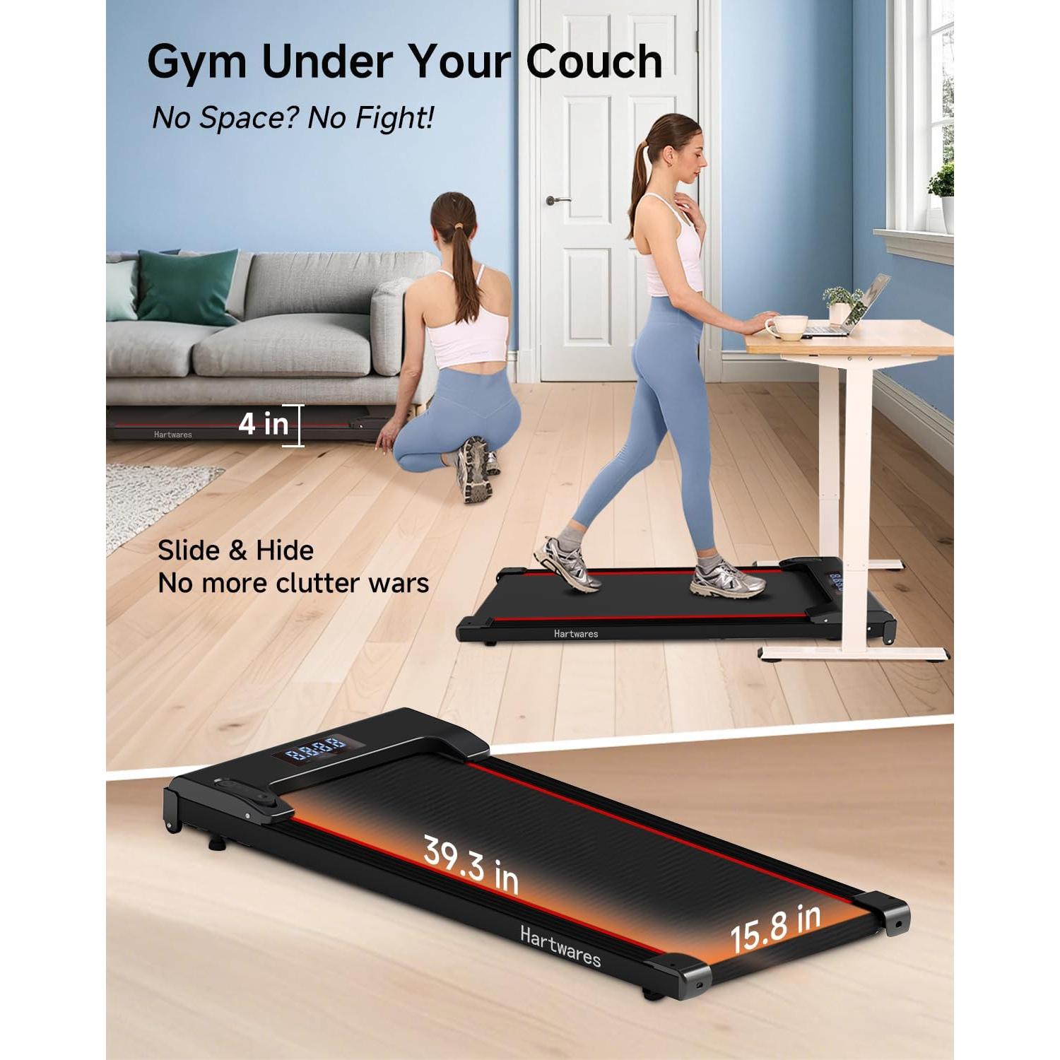 Caminadora Bajo Escritorio Hartwares DKM-AB12 2 en 1 120 Kg