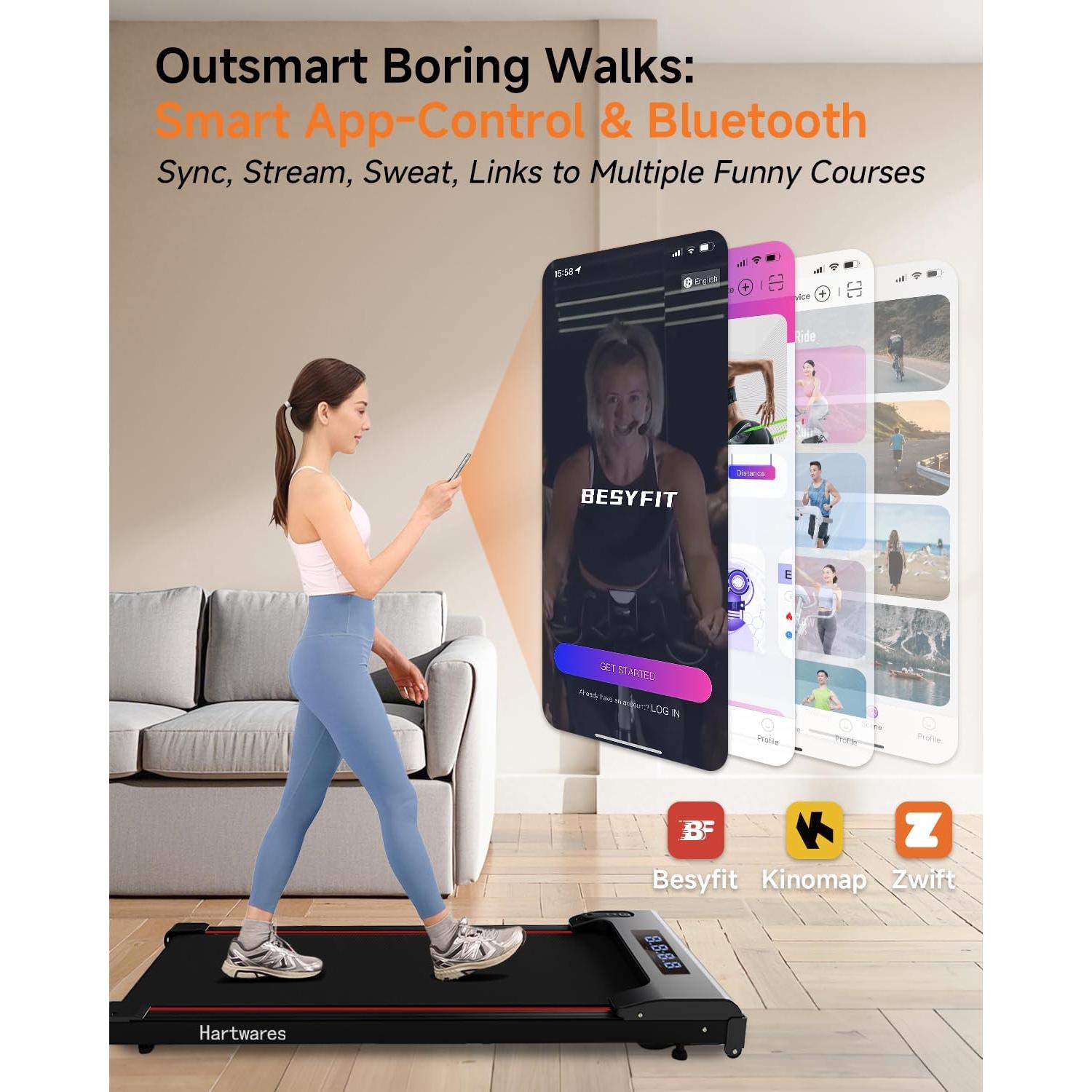 Caminadora Bajo Escritorio Hartwares DKM-AB12 2 en 1 120 Kg