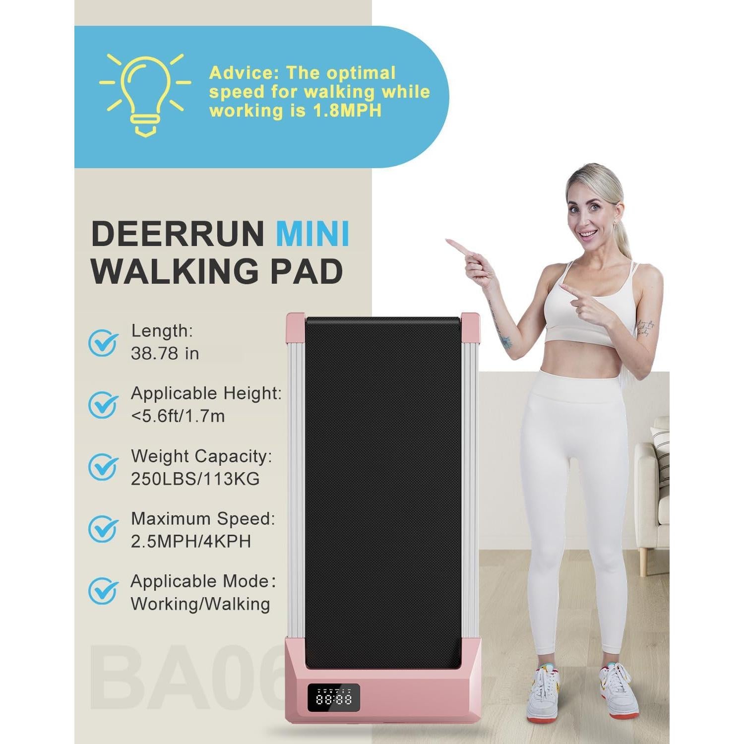 Caminadora Inteligente DeerRun BA06 2.5HP 136kg LED Bluetooth