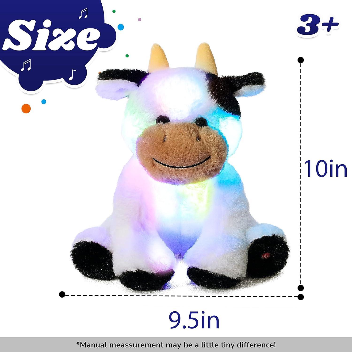 Peluche Musical Cuteoy Vaca LED 25 cm Luz y Canciones