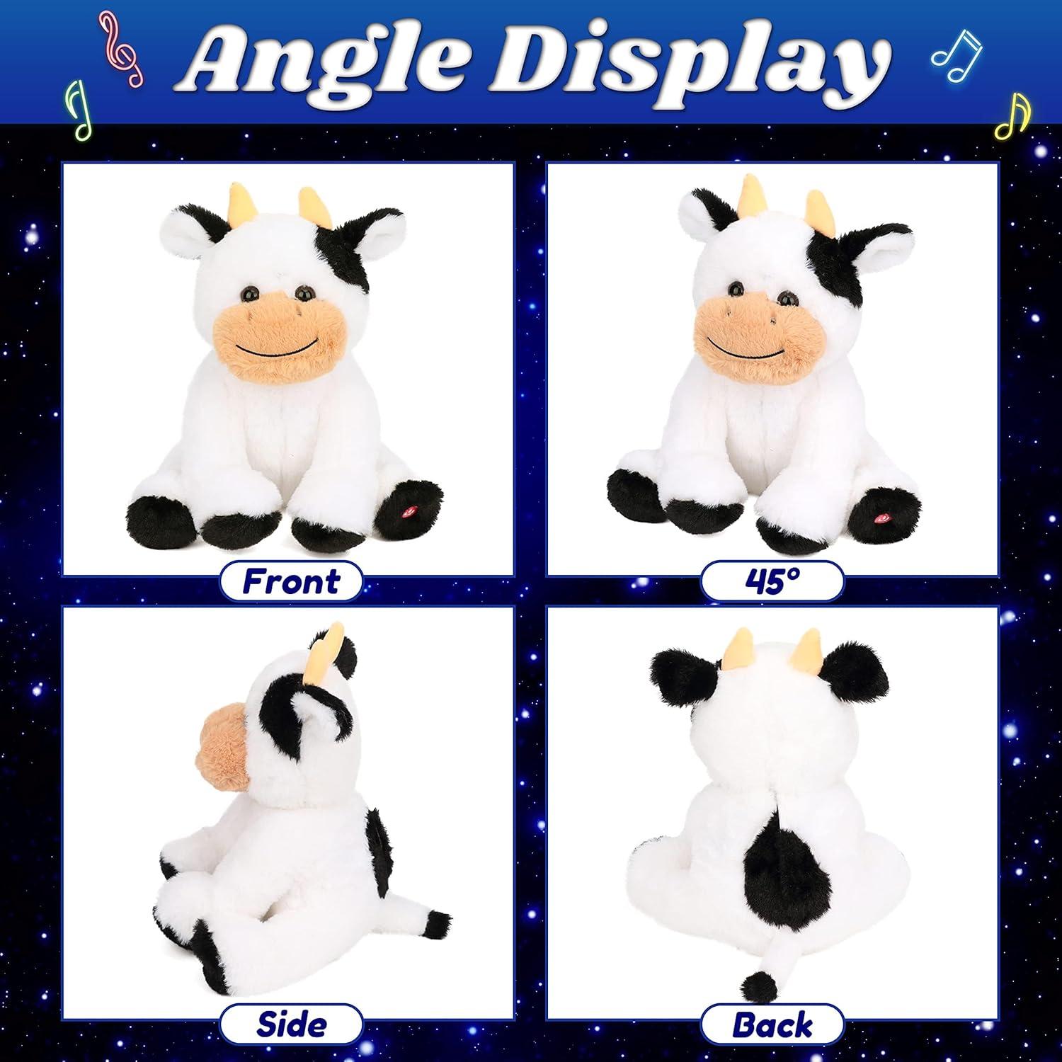 Peluche Musical Cuteoy Vaca LED 25 cm Luz y Canciones