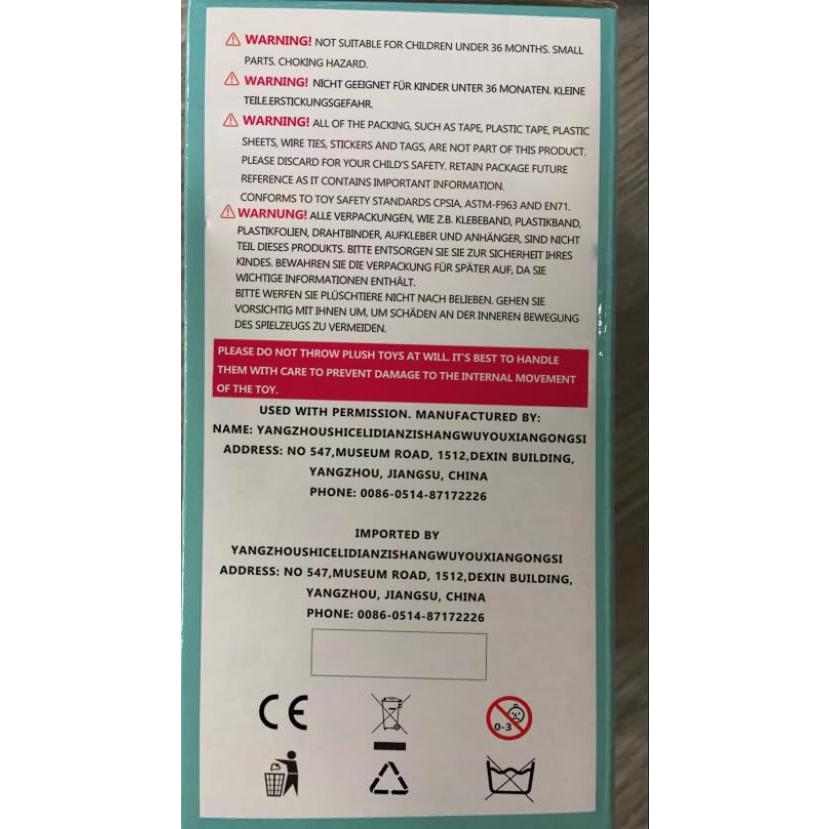 Peluche Musical Cuteoy Vaca LED 25 cm Luz y Canciones