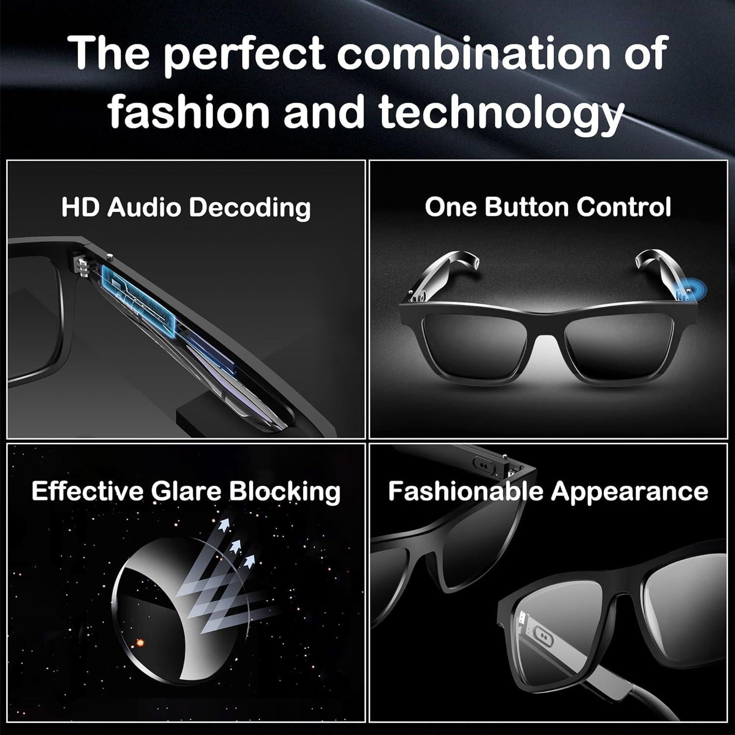 Gafas de Sol RERBO W3 con Audio Bluetooth y Protección UV