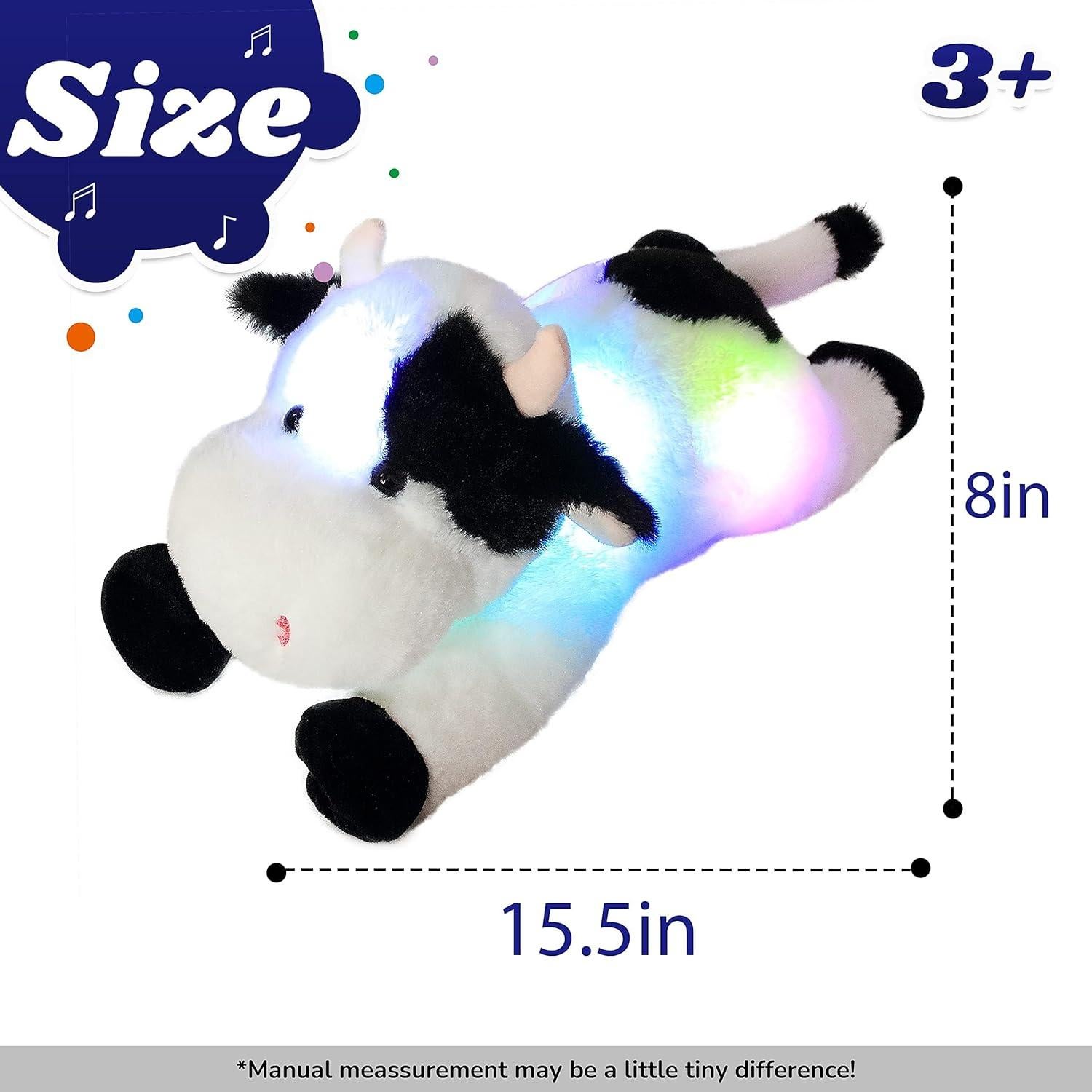 Peluche Musical Cuteoy Vaca LED Suave 15.5 cm