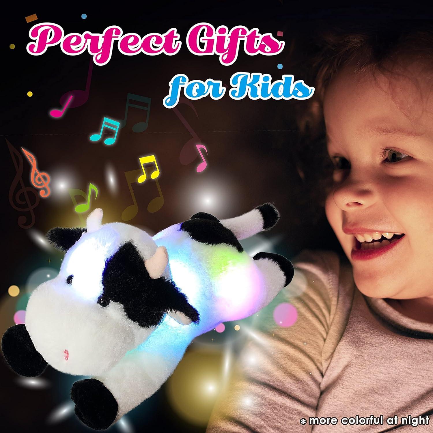 Peluche Musical Cuteoy Vaca LED Suave 15.5 cm