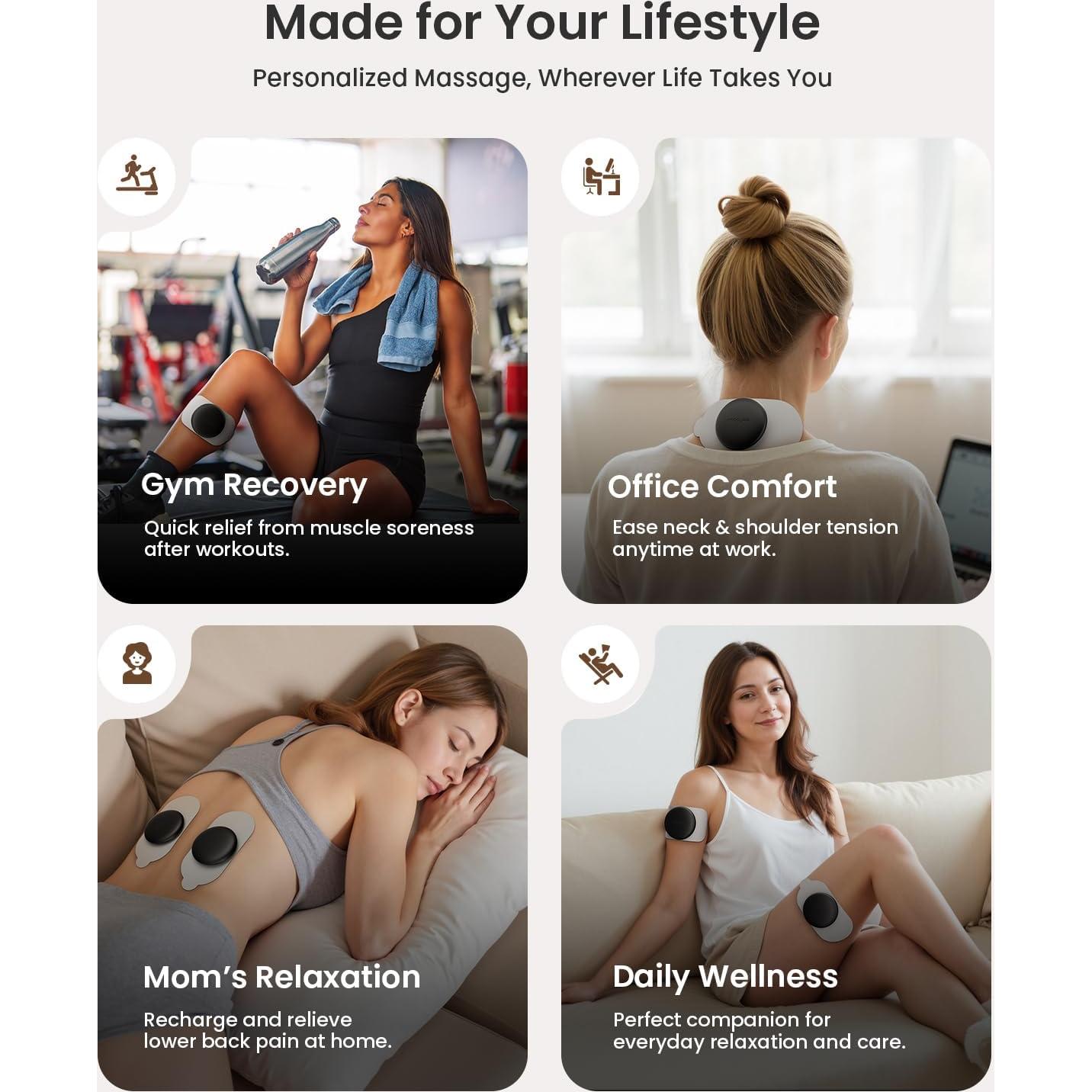 Unidad TENS Inalámbrica Mooyee M2 para Alivio Muscular 18 Modos