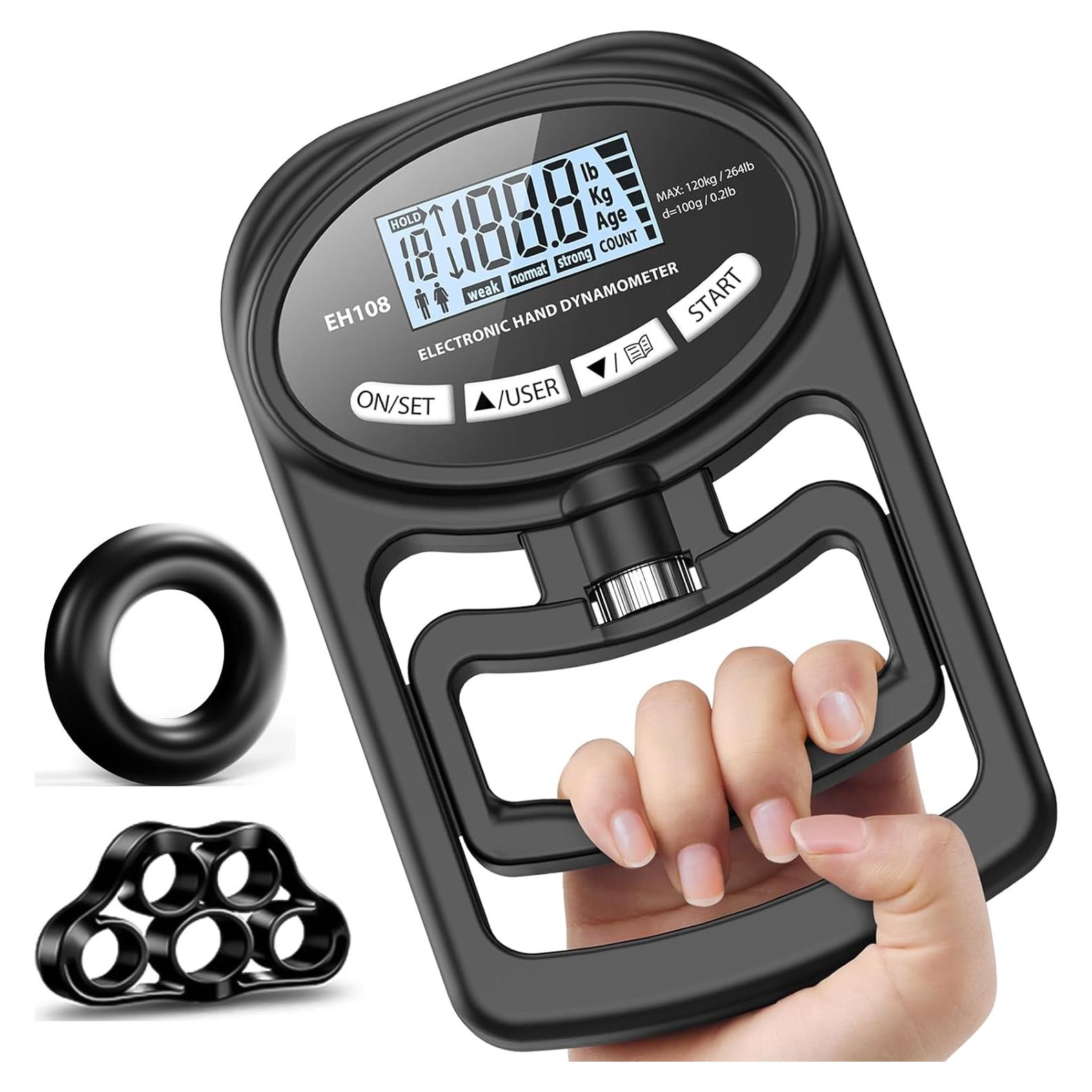 Dinamómetro Electrónico Hichor para Fuerza de Agarre 120 kg