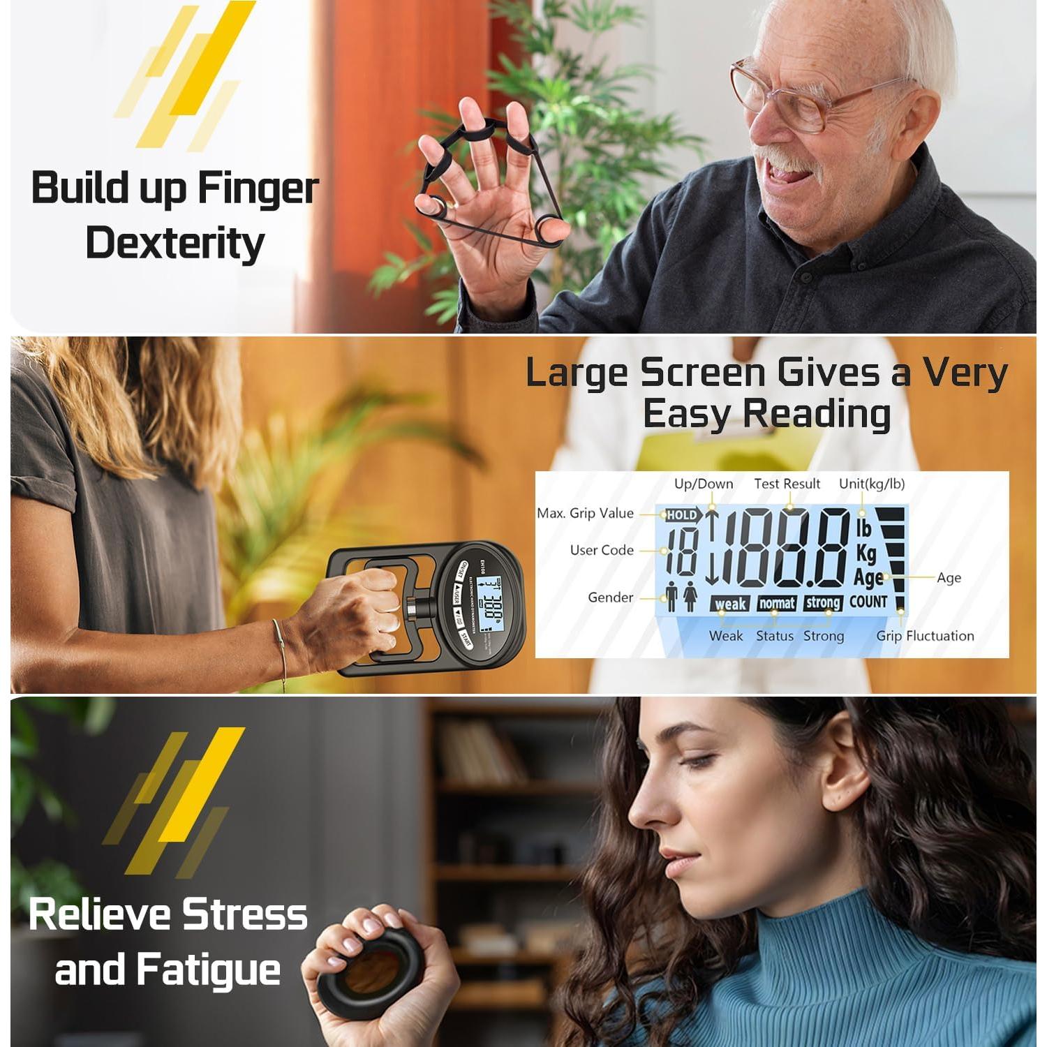 Dinamómetro Electrónico Hichor para Fuerza de Agarre 120 kg