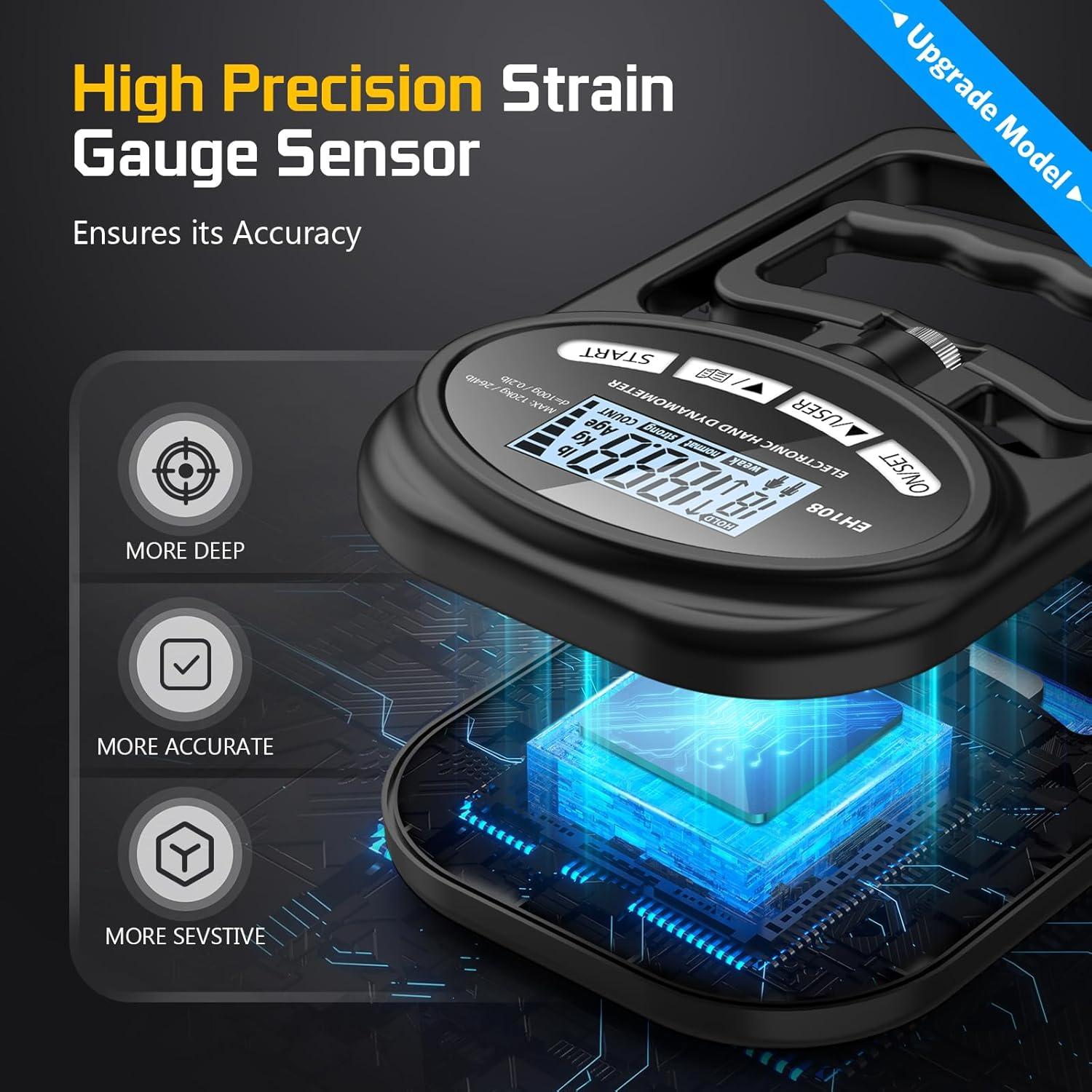 Dinamómetro Electrónico Hichor para Fuerza de Agarre 120 kg