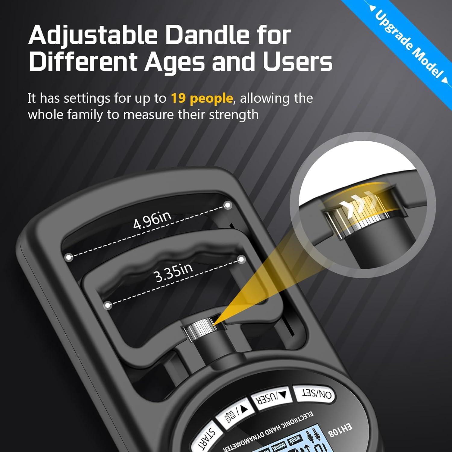 Dinamómetro Electrónico Hichor para Fuerza de Agarre 120 kg