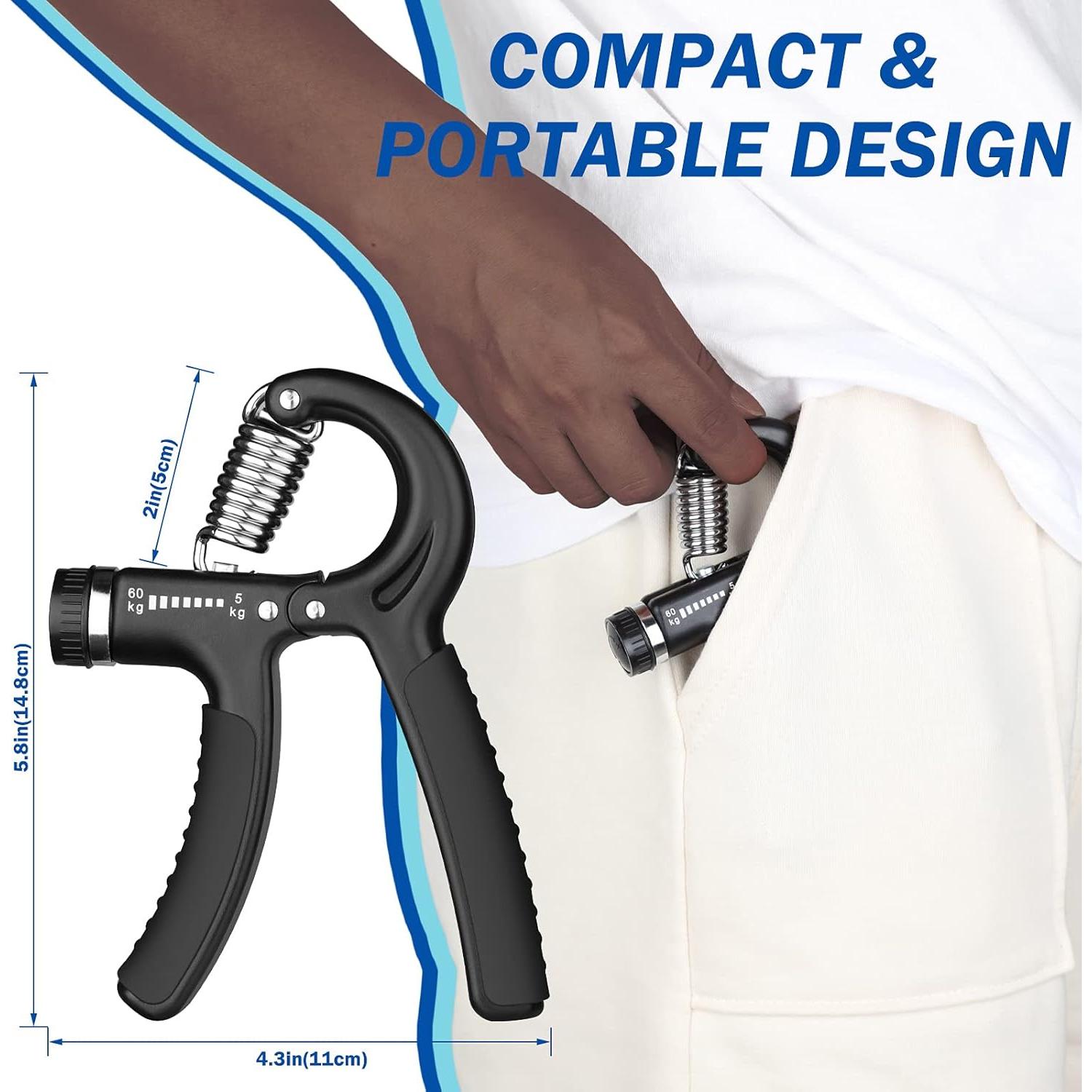 Entrenador de Fuerza de Agarre AIXPI 2 Paquetes 5-60kg