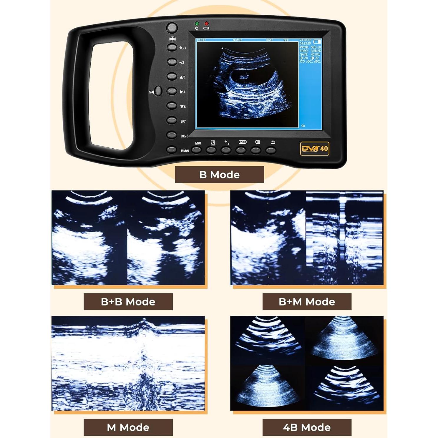 Escáner veterinario portátil DVK Sonda Convexa Micro 5.6" LED