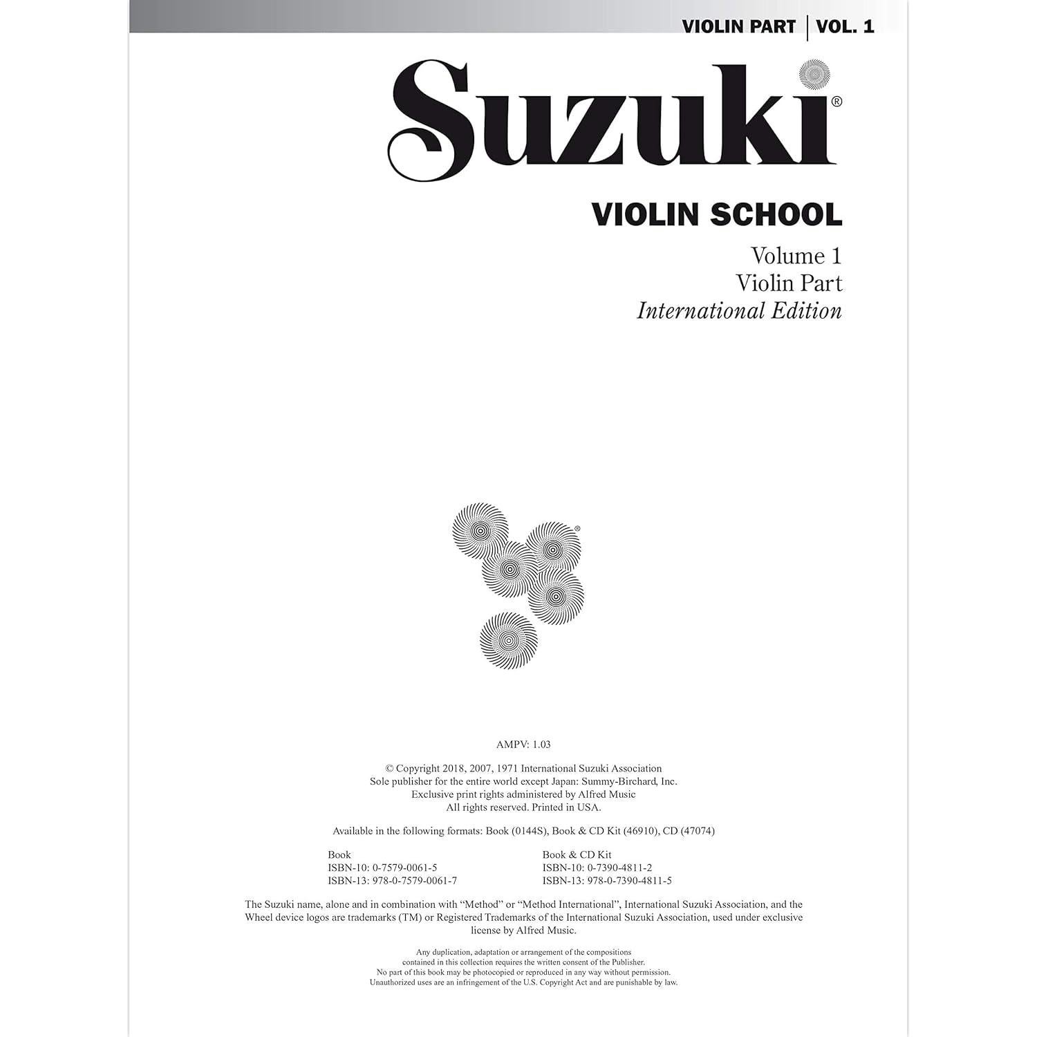 Suzuki Violin School, Vol 1: Violin Part