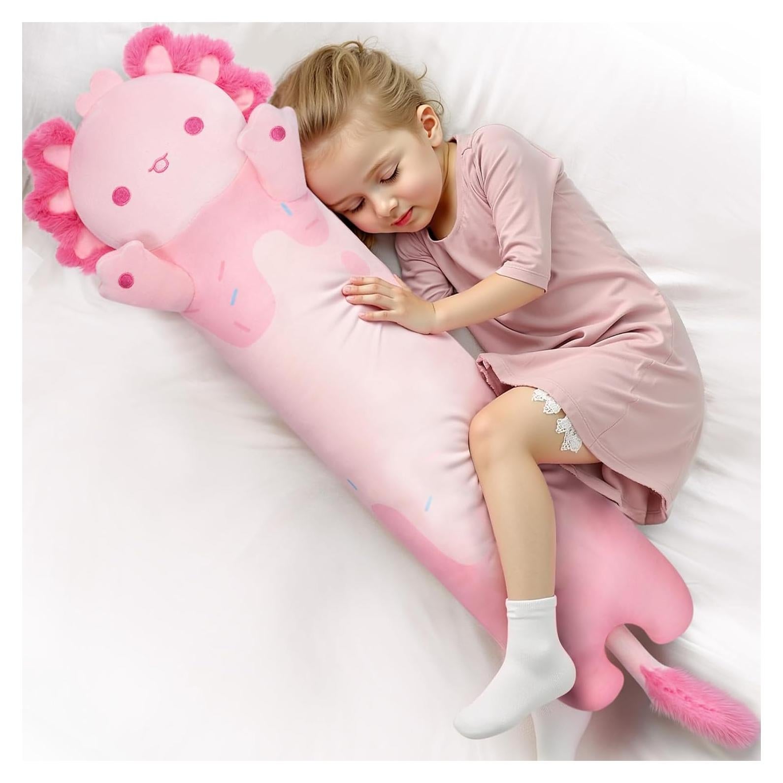 Peluche Axolote Rosa Mewaii 110 cm Almohada Suave