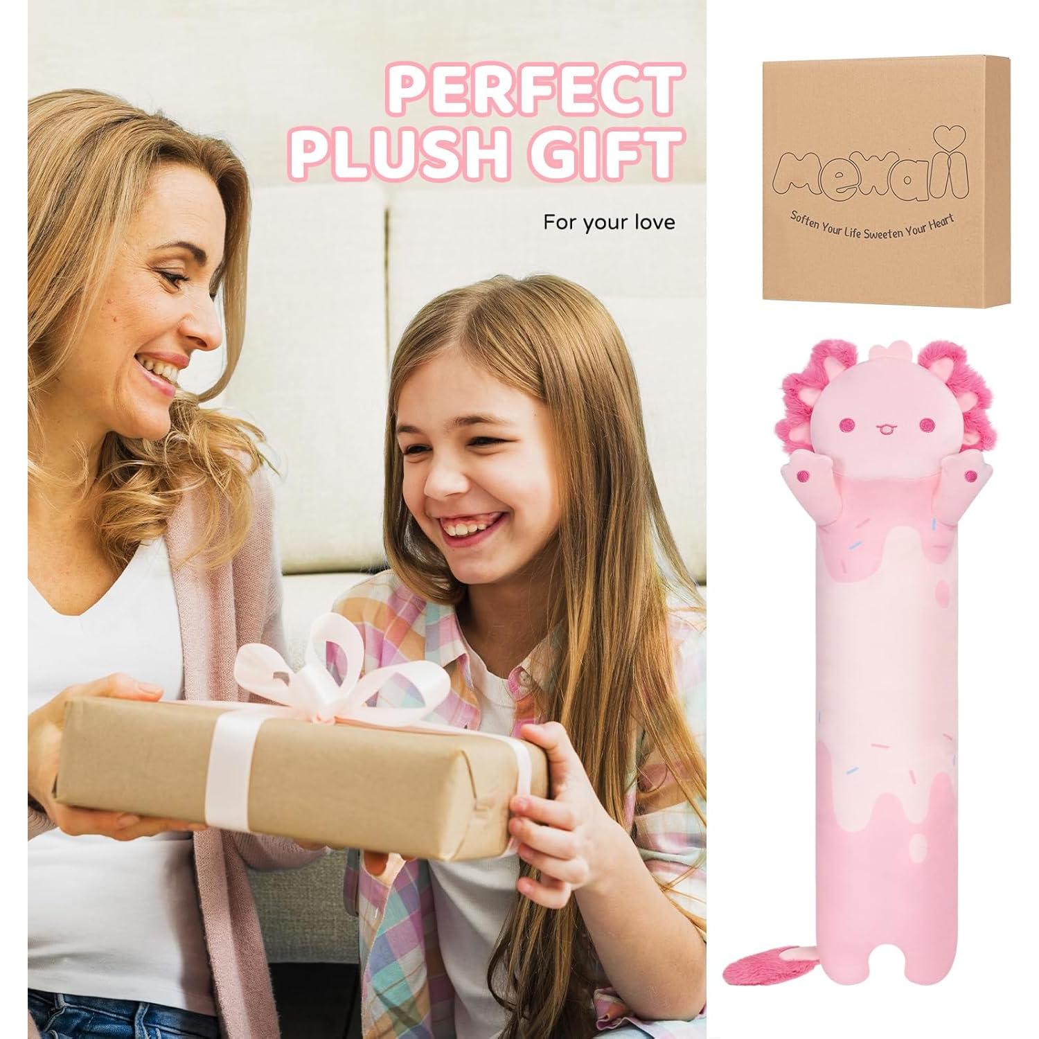 Peluche Axolote Rosa Mewaii 110 cm Almohada Suave