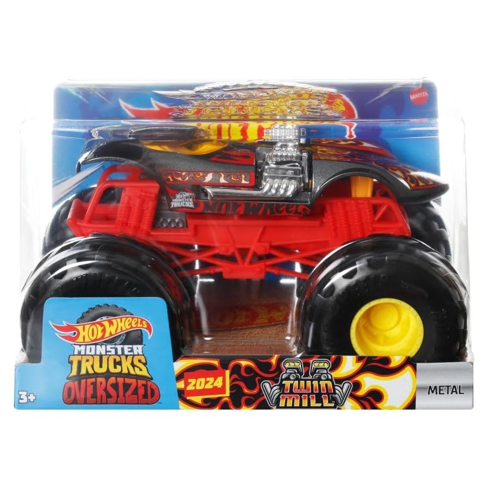 Camión Monstruo Hot Wheels Twin Mill 1:24 Metal Rojo y Negro