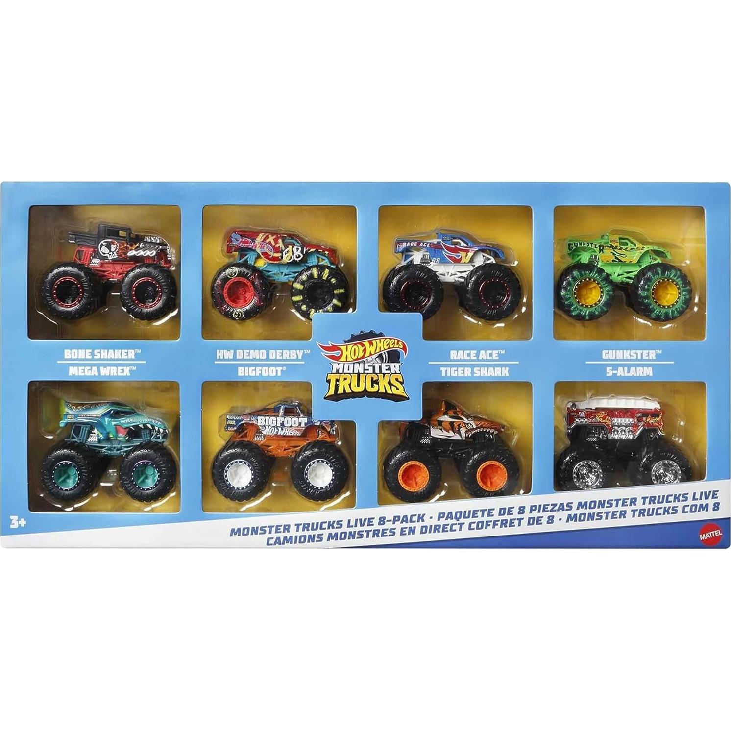 Hot Wheels Monster Trucks 8-Pack Camiones Monstruo 1:64