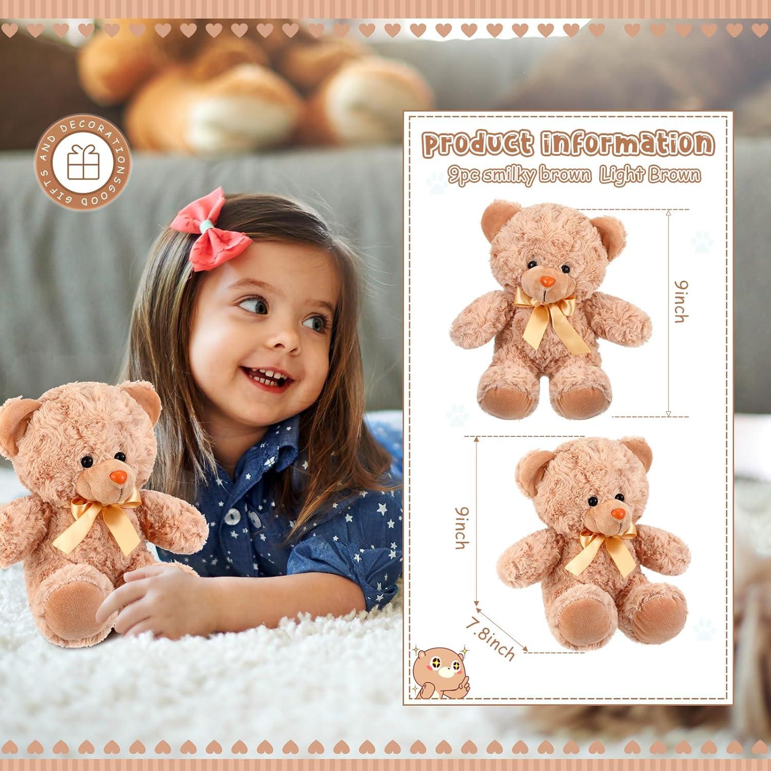 Osos de Peluche Civaner 9 Paquetes 20 cm Color Brillante