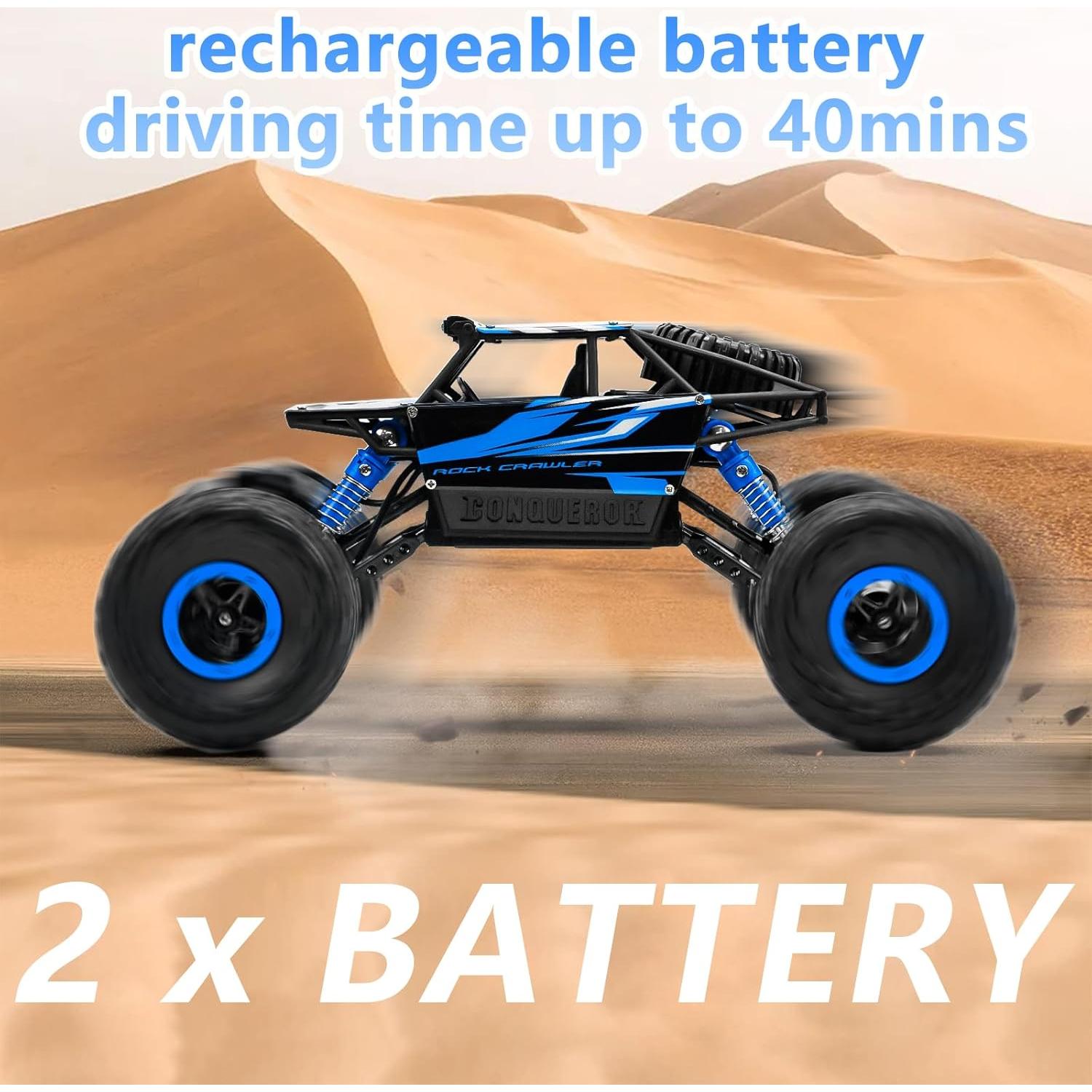 Coche RC Todo Terreno Cheerwing 1:18 4WD Azul con 2 Baterías