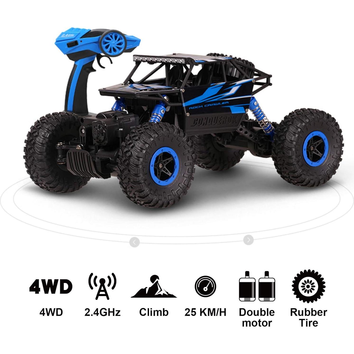 Coche RC Todo Terreno Cheerwing 1:18 4WD Azul con 2 Baterías