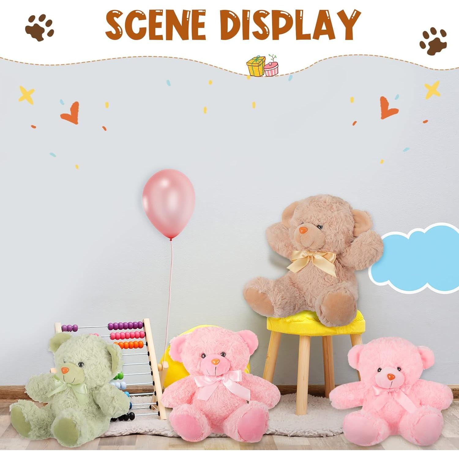 Civaner 9 Osos de Peluche 20 cm Multi Color para Fiestas