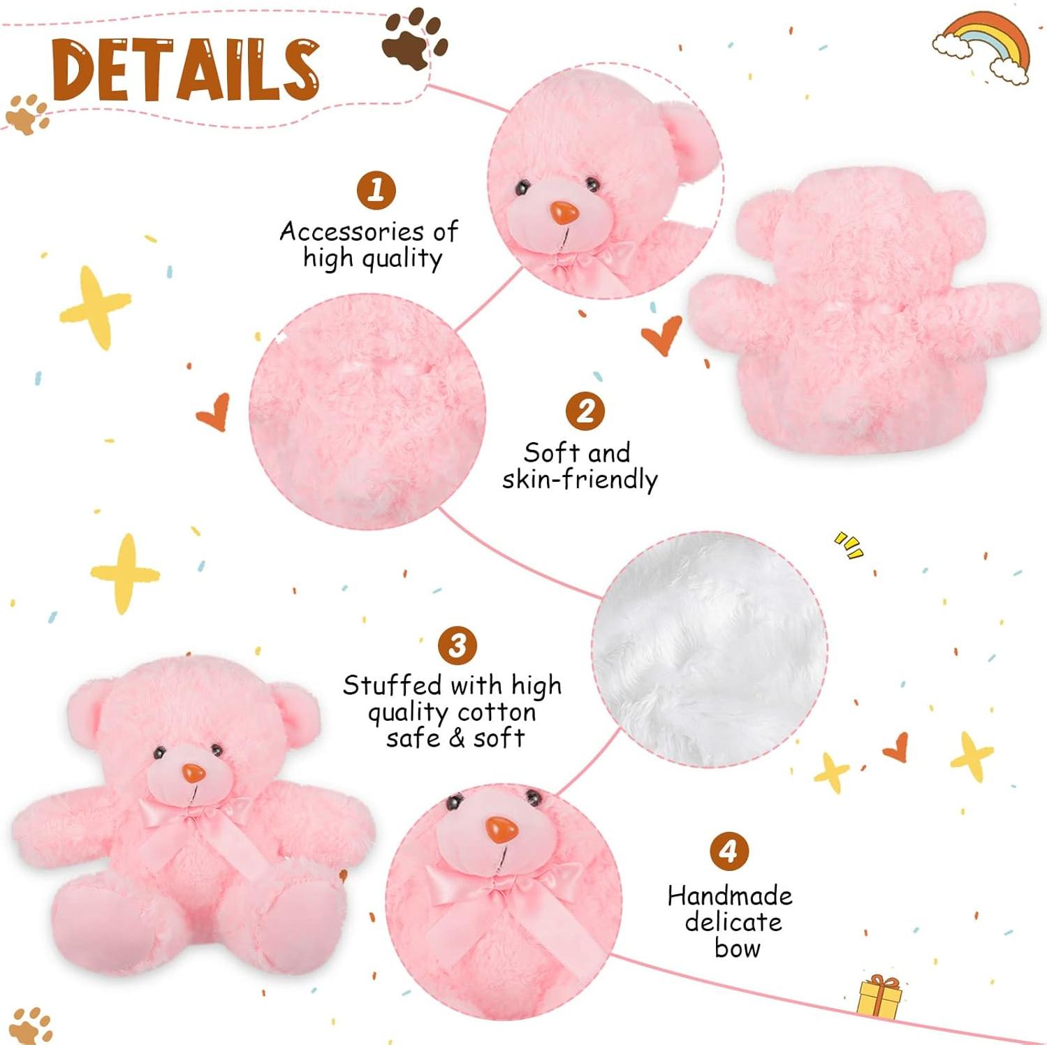 Civaner 9 Osos de Peluche 20 cm Multi Color para Fiestas