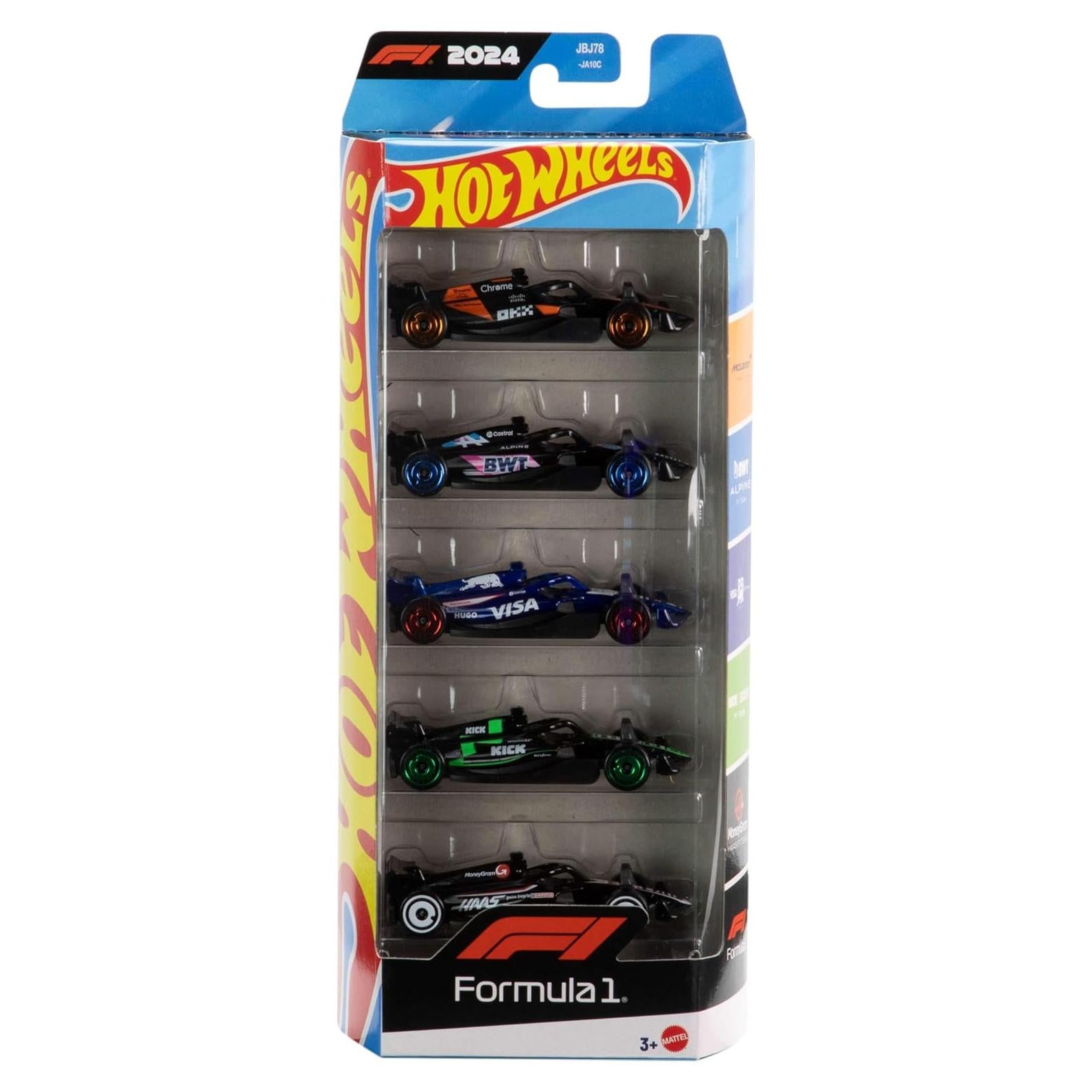 Hot Wheels Paquete de 5 Coches F1 a Escala 1:64 - Colección