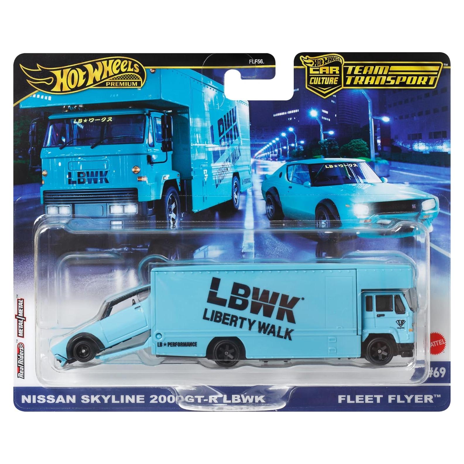 Conjunto de Transporte Hot Wheels Nissan Skyline 2000GT-R 1:64