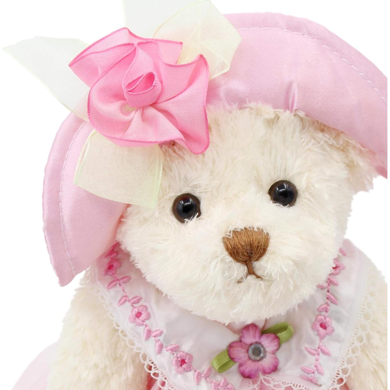 Osito de Peluche Oitscute 25 cm con Vestido Rosa