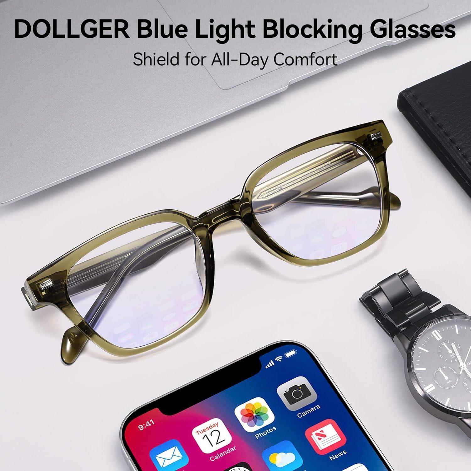Gafas de luz azul Dollger cuadradas para adultos unisex