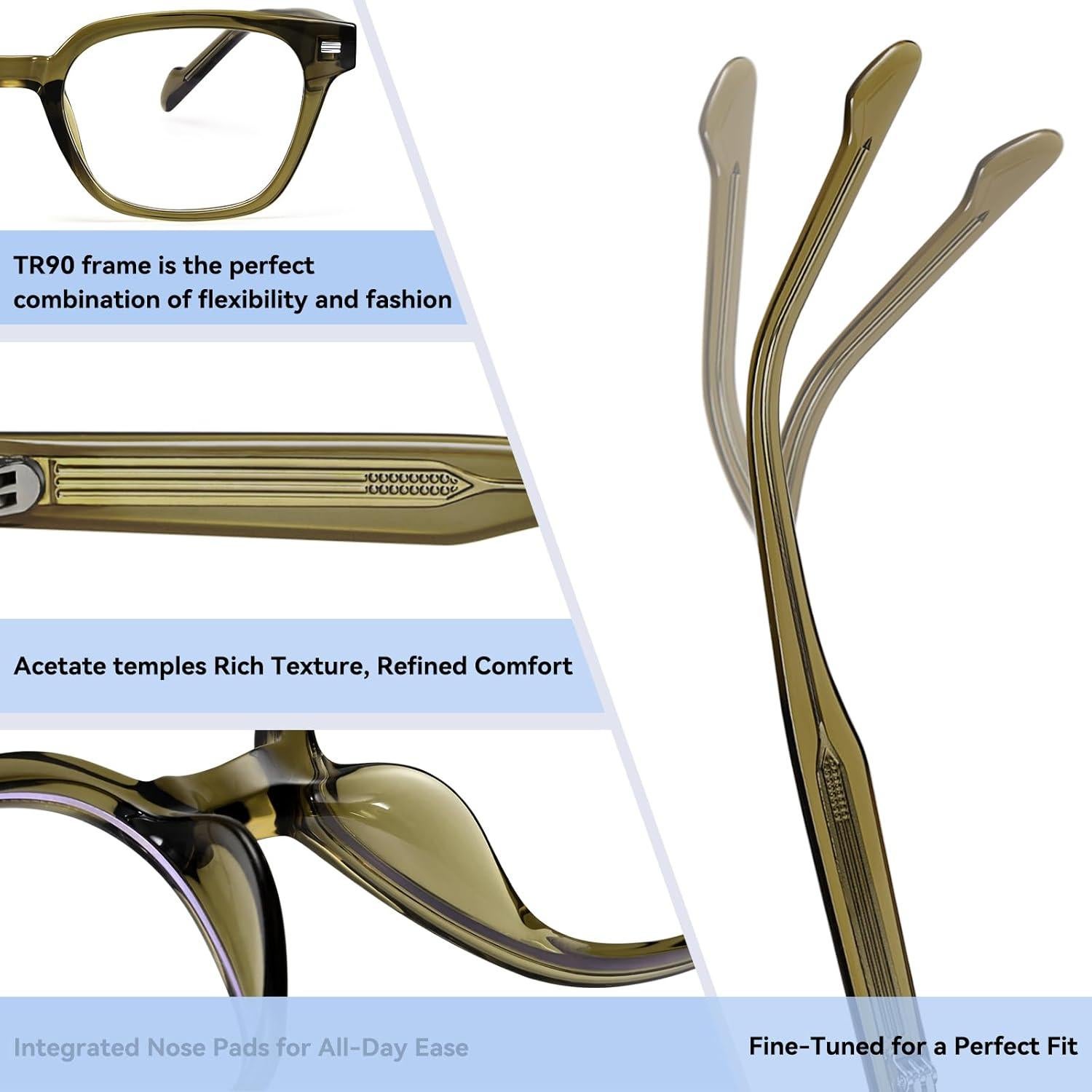 Gafas de luz azul Dollger cuadradas para adultos unisex