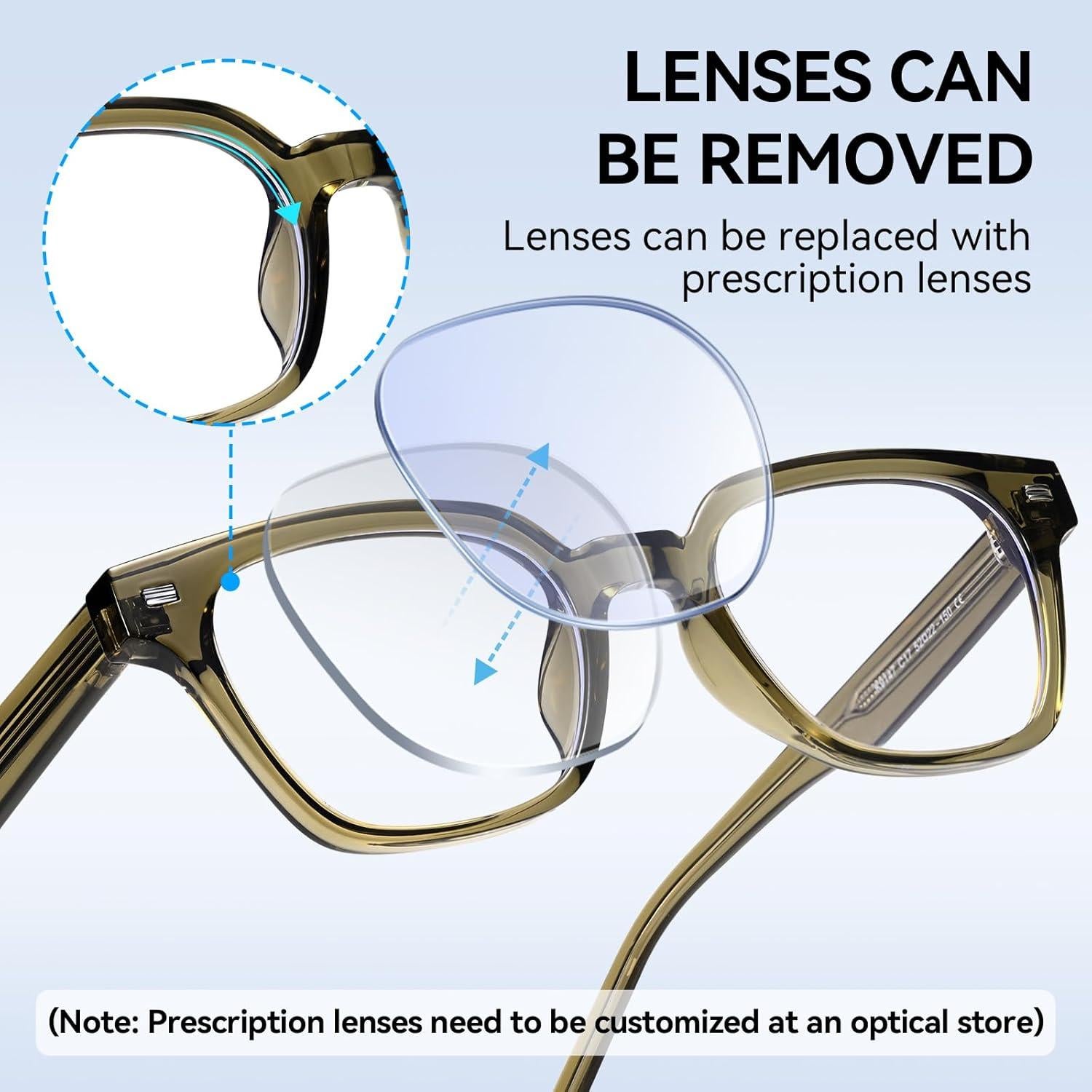 Gafas de luz azul Dollger cuadradas para adultos unisex