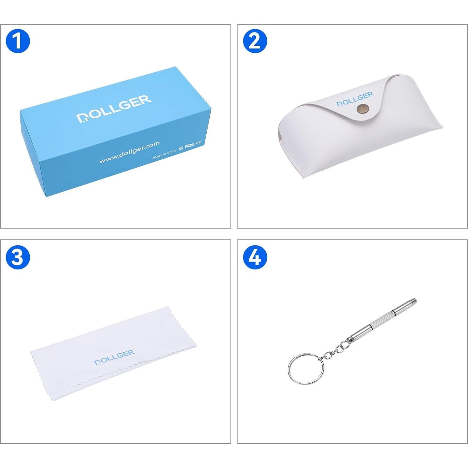 Gafas de luz azul Dollger cuadradas para adultos unisex