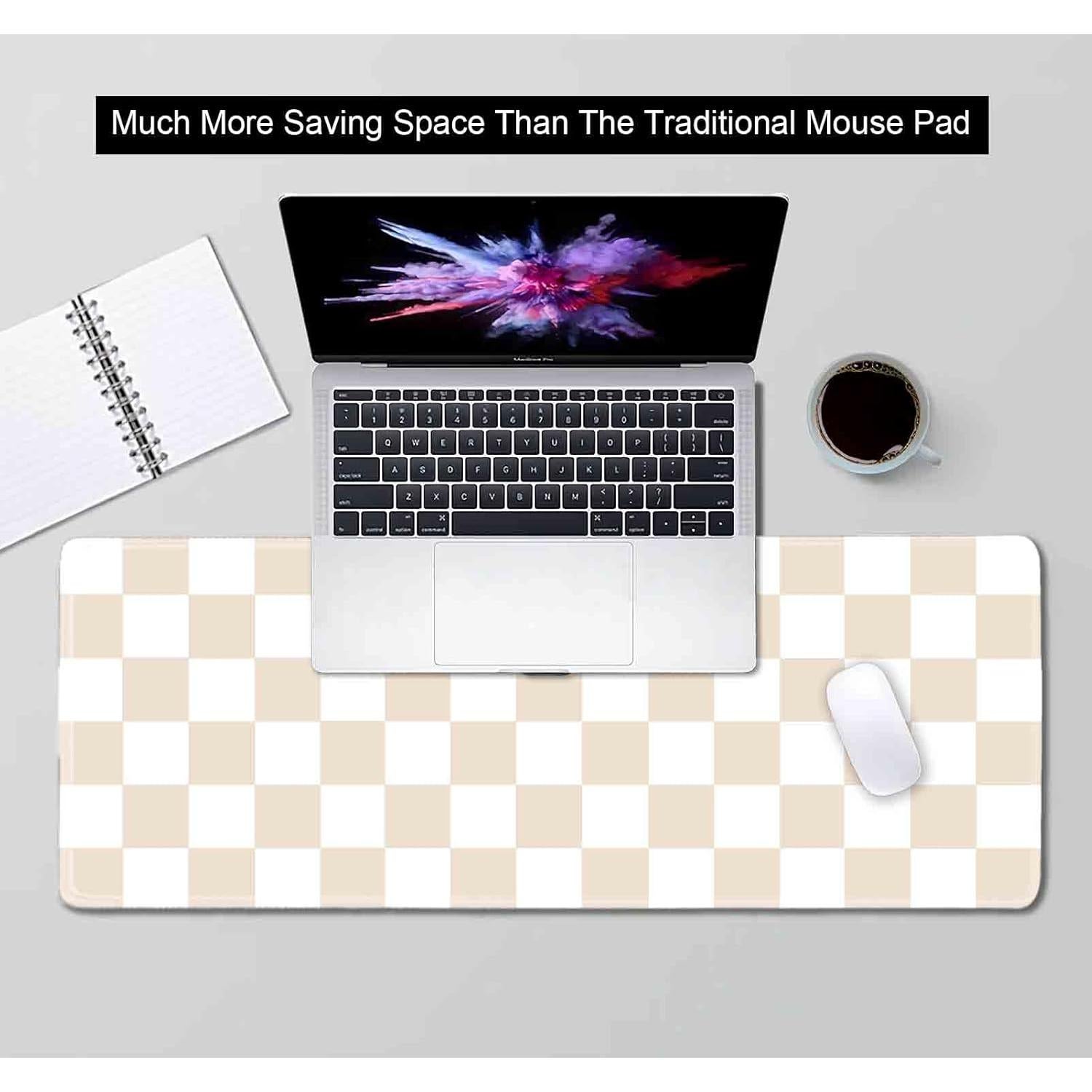 Alfombrilla de escritorio SXCKANG beige arena 800x300mm antideslizante