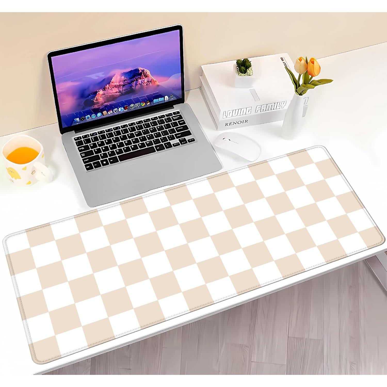 Alfombrilla de escritorio SXCKANG beige arena 800x300mm antideslizante