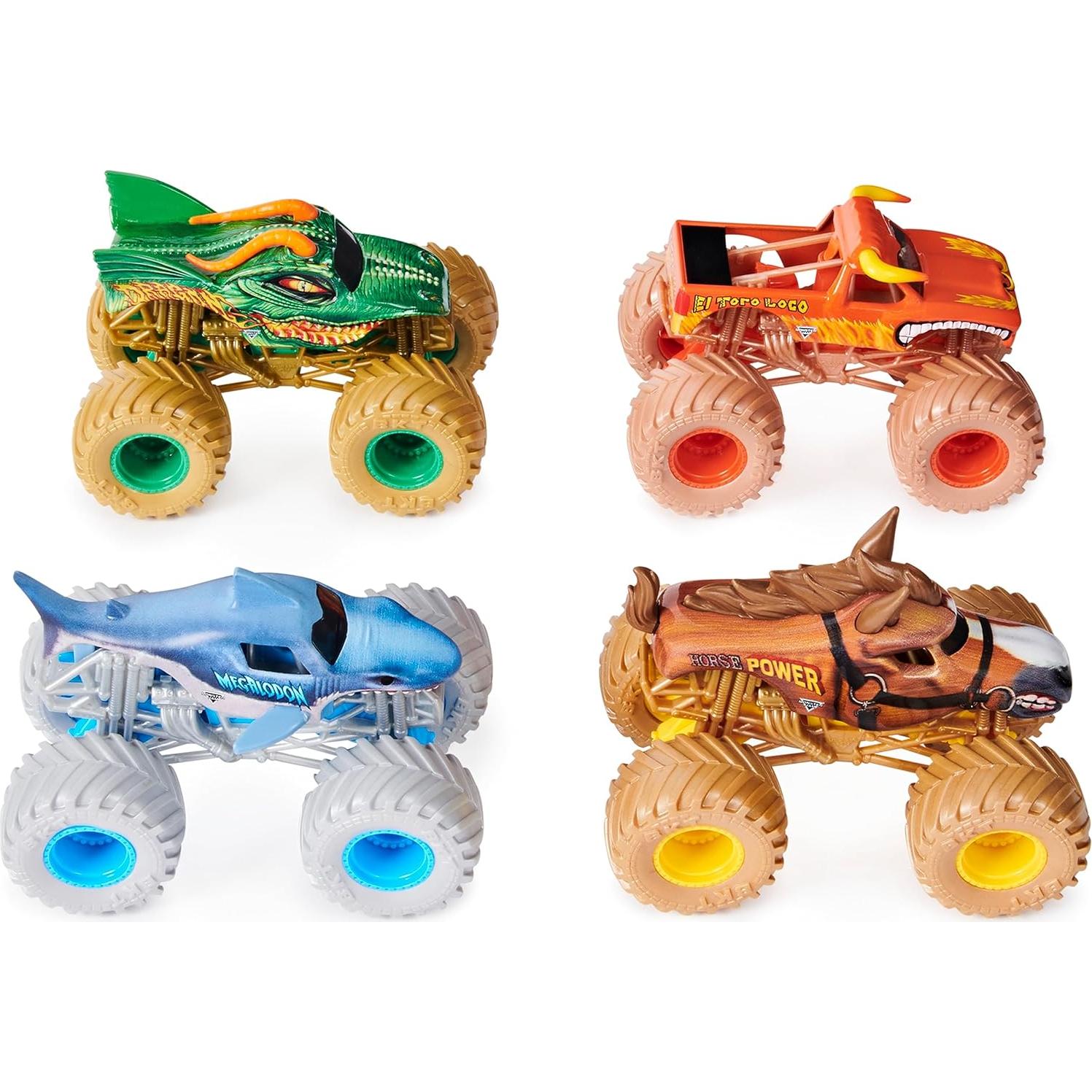 Paquete de 4 Camiones Monstruo Power Beasts Monster Jam 1:64
