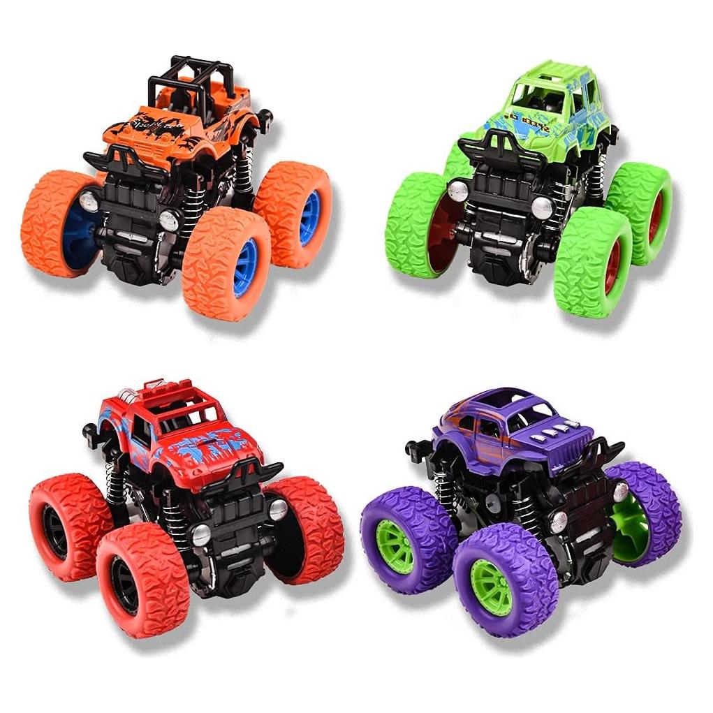 Camiones Monstruo Duyfioa - Paquete de 4 Juguetes para Niños