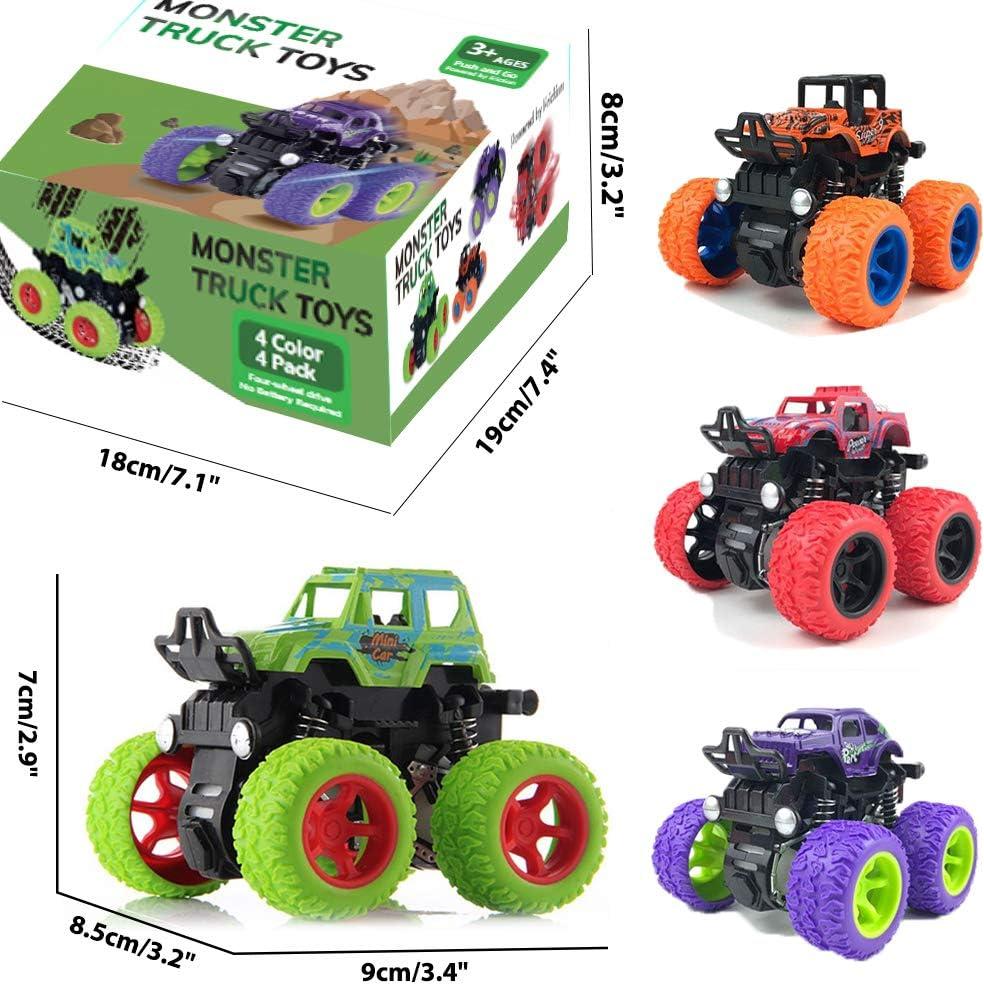 Camiones Monstruo Duyfioa - Paquete de 4 Juguetes para Niños
