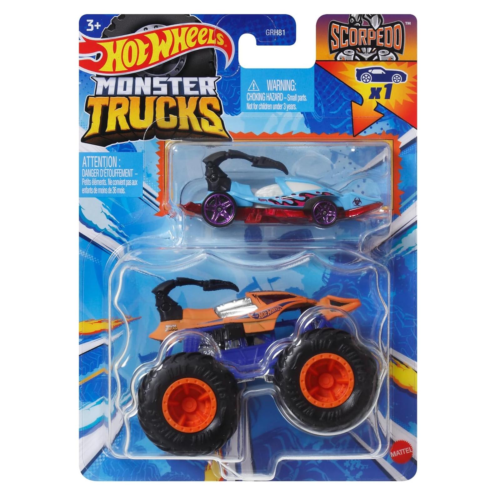Hot Wheels Monster Trucks 2024 con Vehículo HW - 2 Camiones