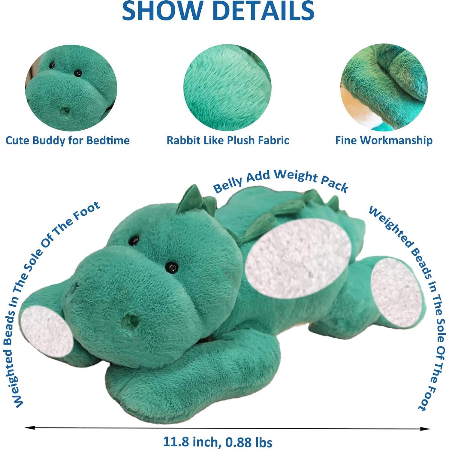 Peluche con Peso Dinosaurio Verde Ronivia 30 cm Suave