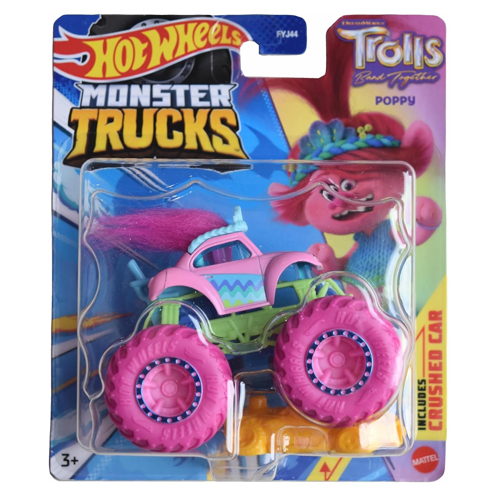Hot Wheels Monster Trucks Trolls - Coche 1:64 Fundición