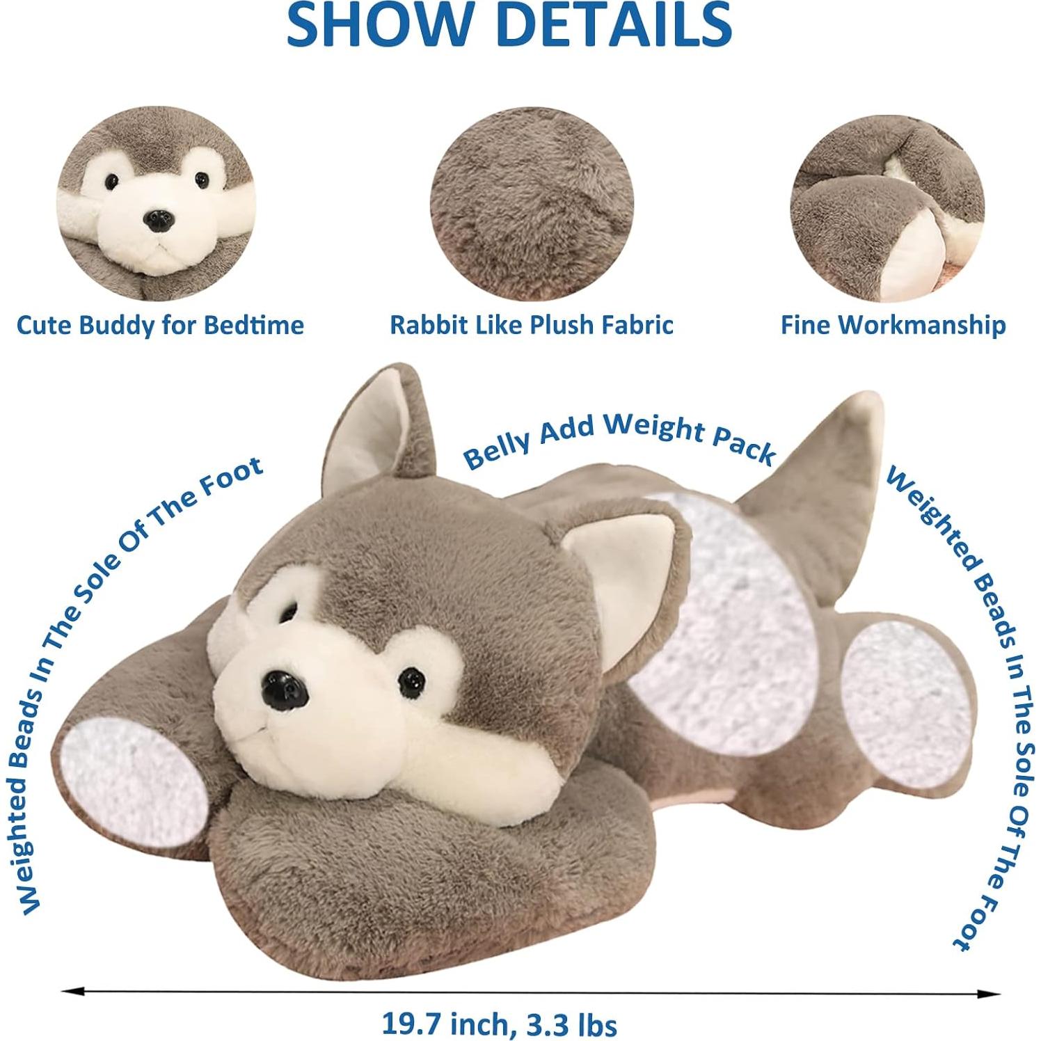 Juguete de Peluche Husky con Peso 50cm Ronivia