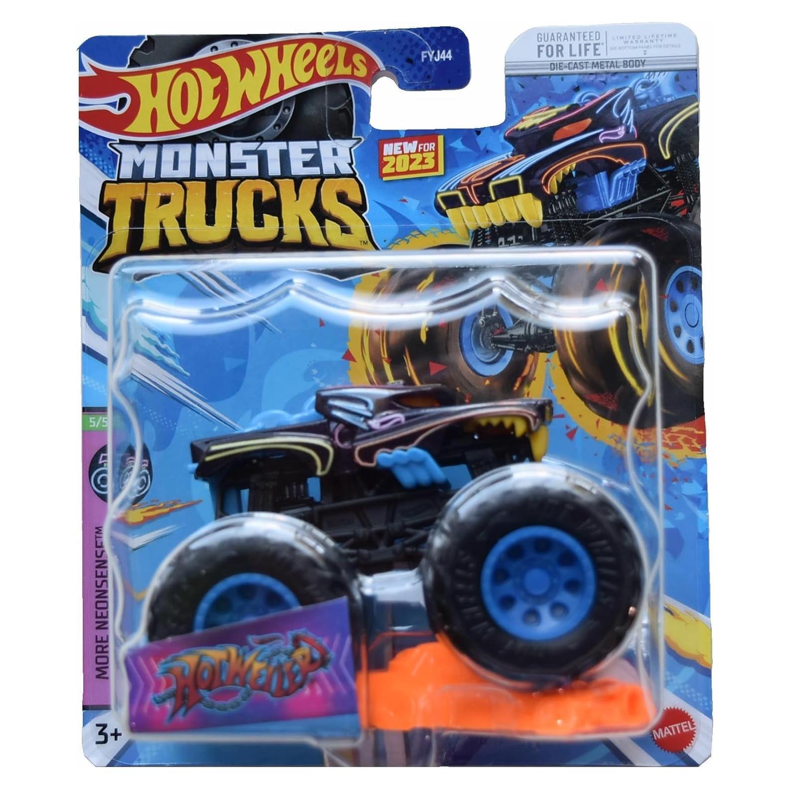 Hot Wheels Monster Trucks Hotweiler 1:64 con Carro Aplastable
