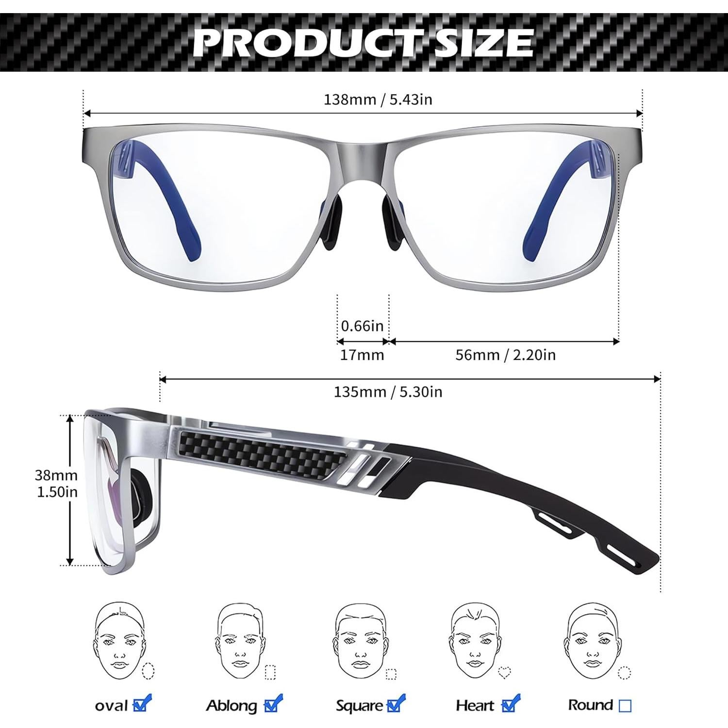 Gafas de Luz Azul ANYLUV Gunmetal Protección Diaria