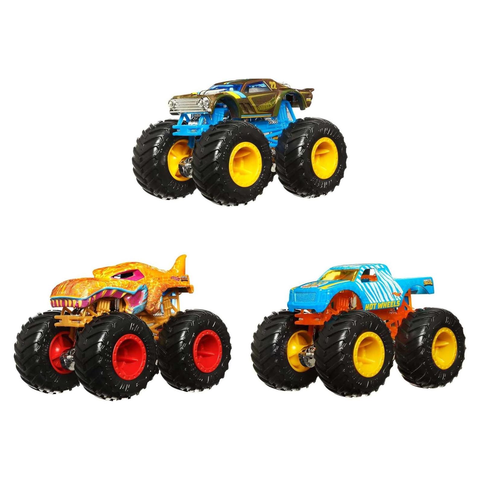 Hot Wheels Monster Trucks 1:64 Cambiadores de Color - Paquete de 3