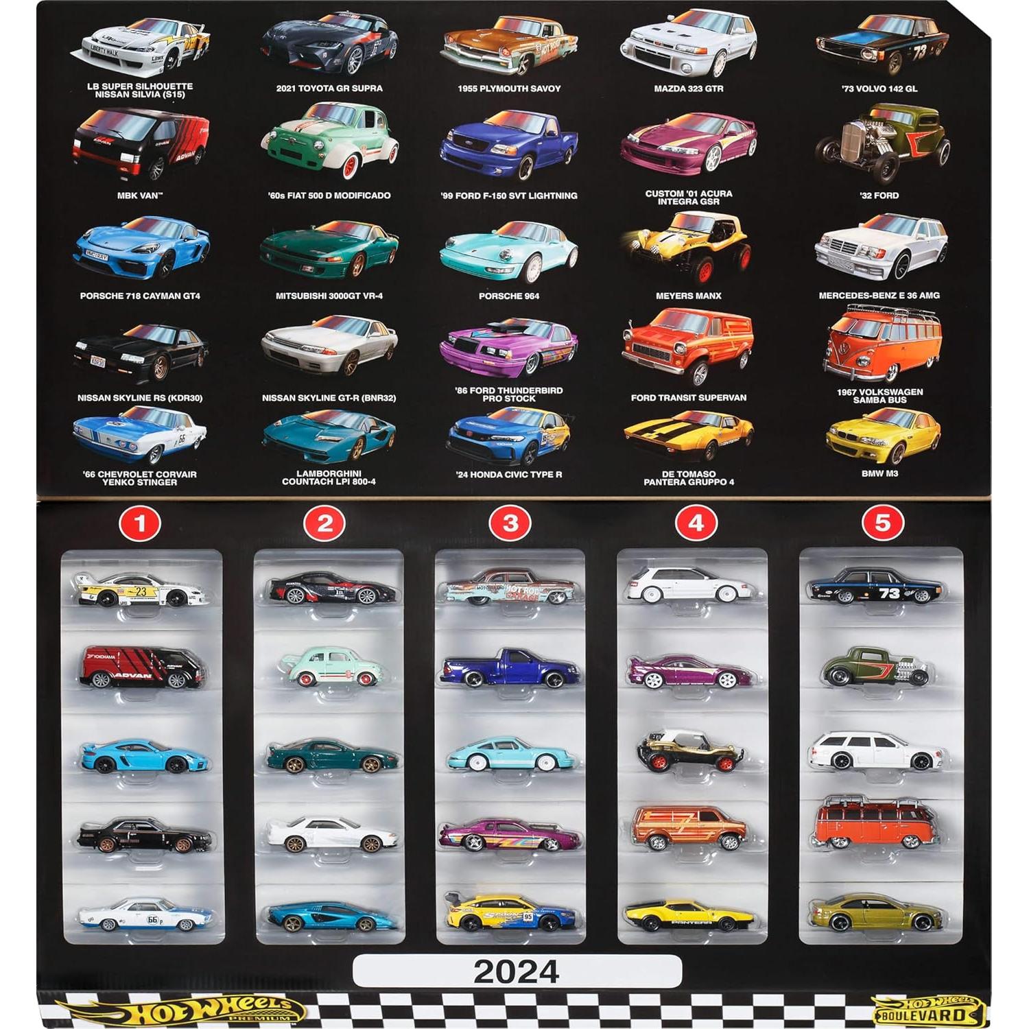 Conjunto de 25 coches Hot Wheels Boulevard a escala 1:64
