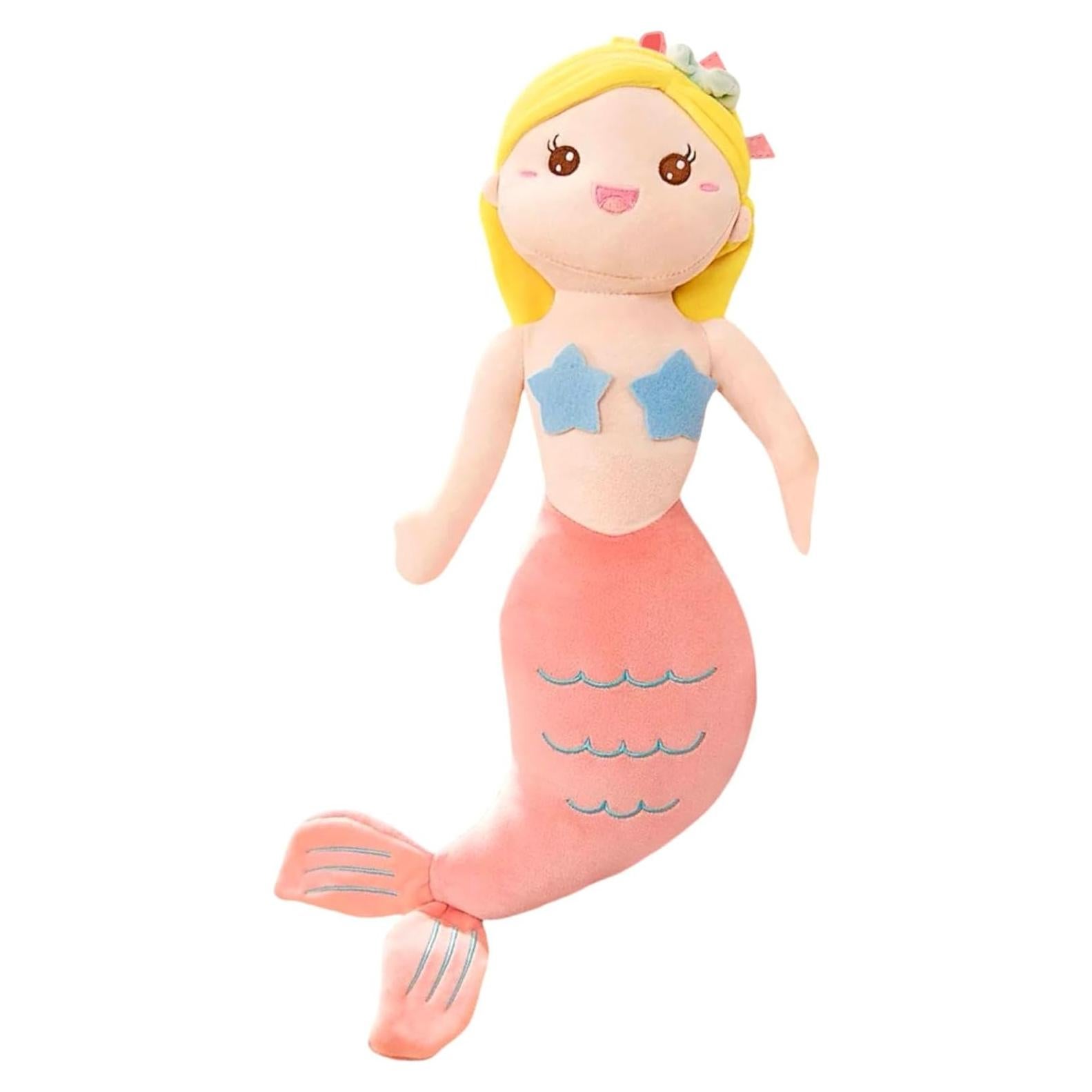 Peluche Sirena Amarillo 58 cm Suave para Niñas